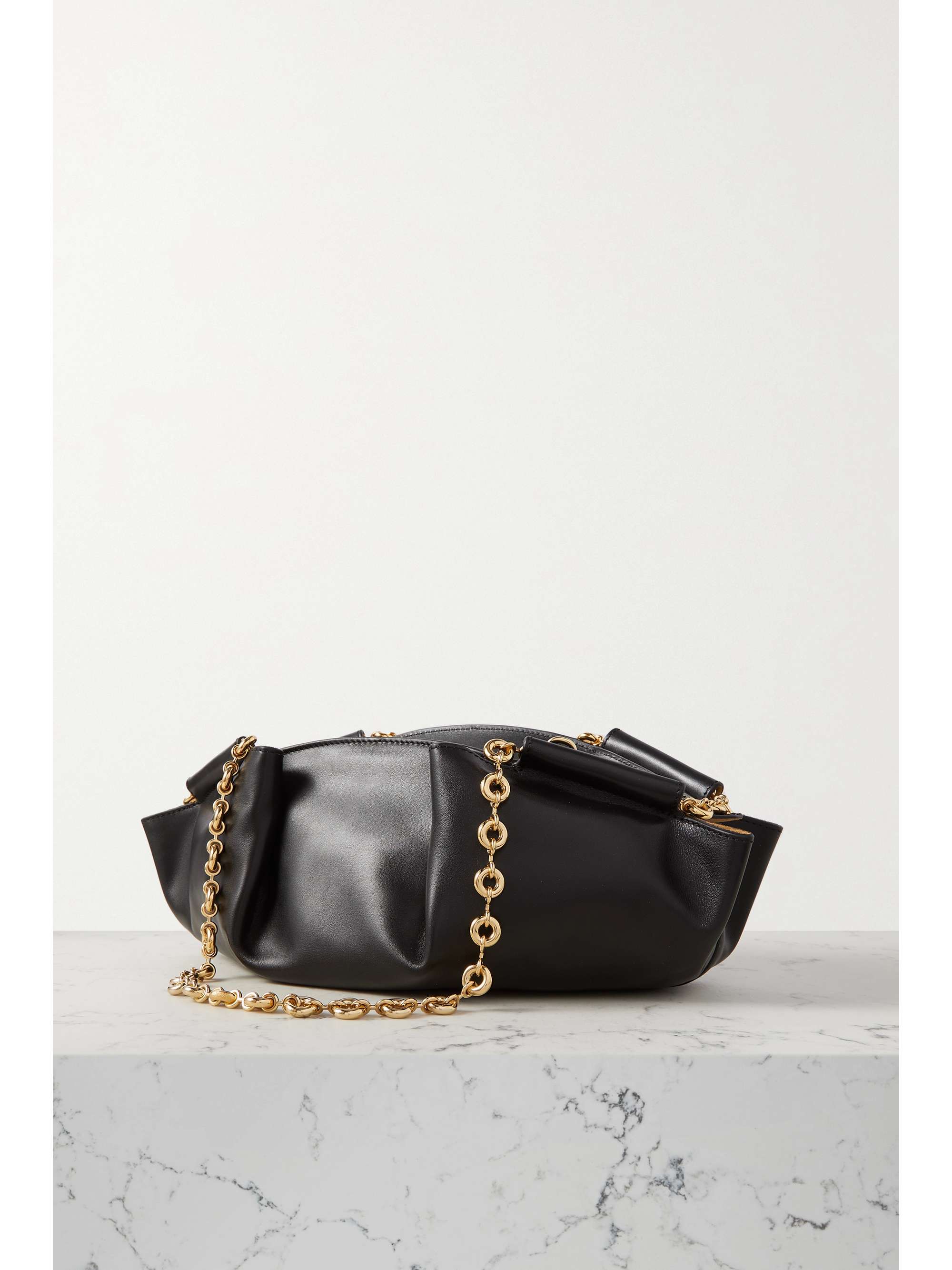 LOEWE Paseo small pleated leather shoulder bag NETAPORTER