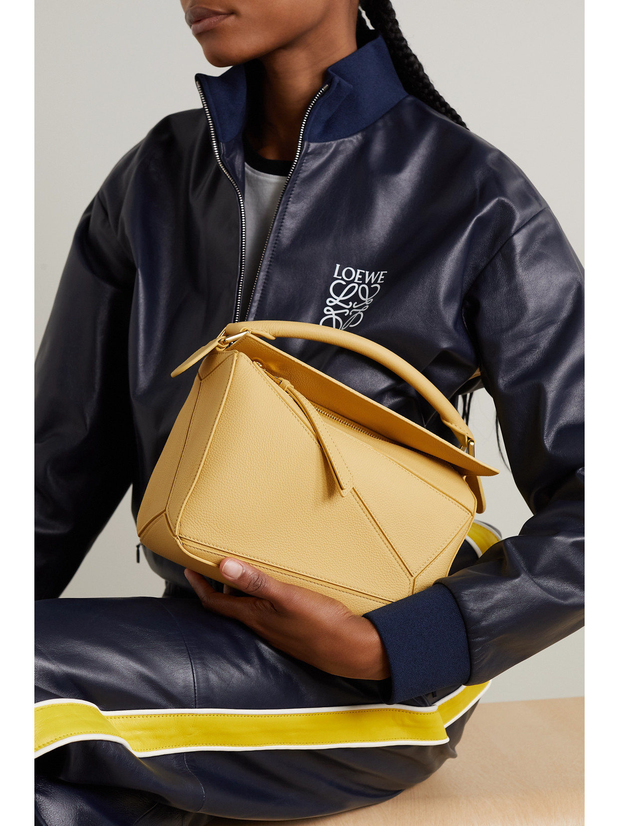 LOEWE PUZZLE SMALL TEXTURED-LEATHER SHOULDER BAG