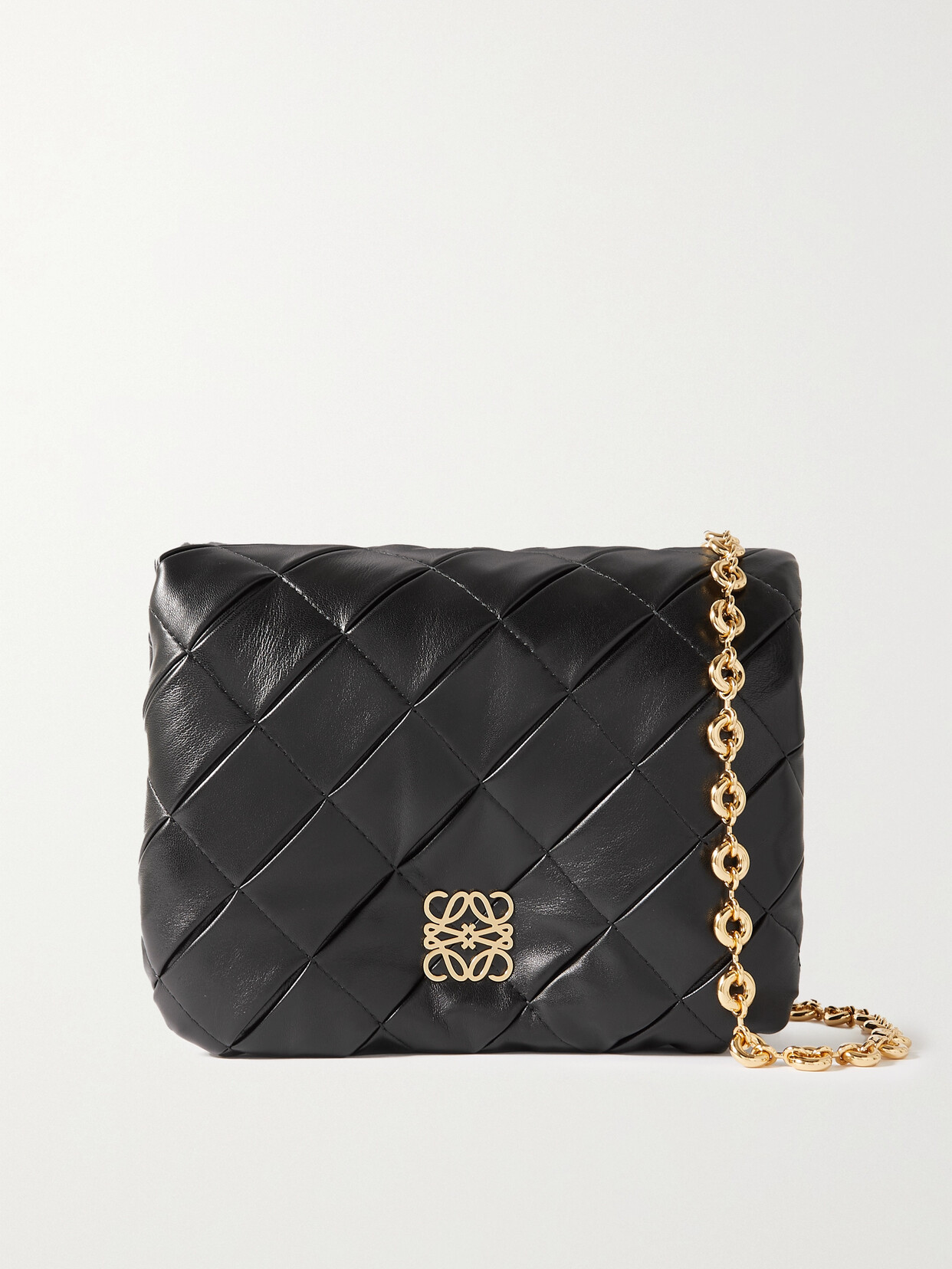 Loewe - Puffer Goya Quilted Padded Leather Down Shoulder Bag - Black