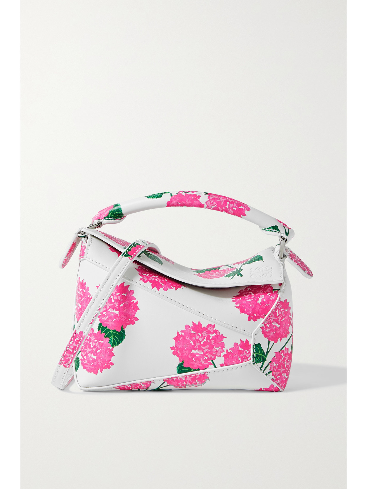 Loewe - Puzzle Floral-print Leather Shoulder Bag - Pink