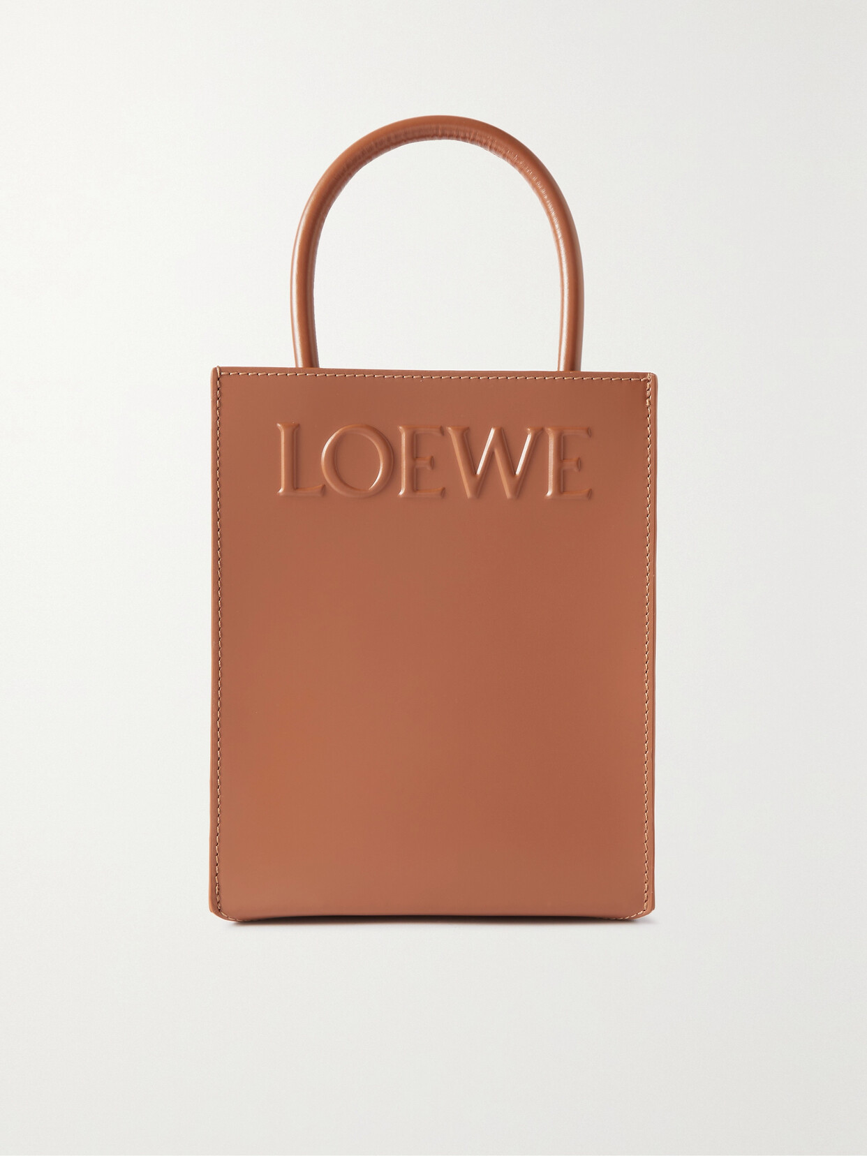 Loewe - Embossed Leather Tote - Brown