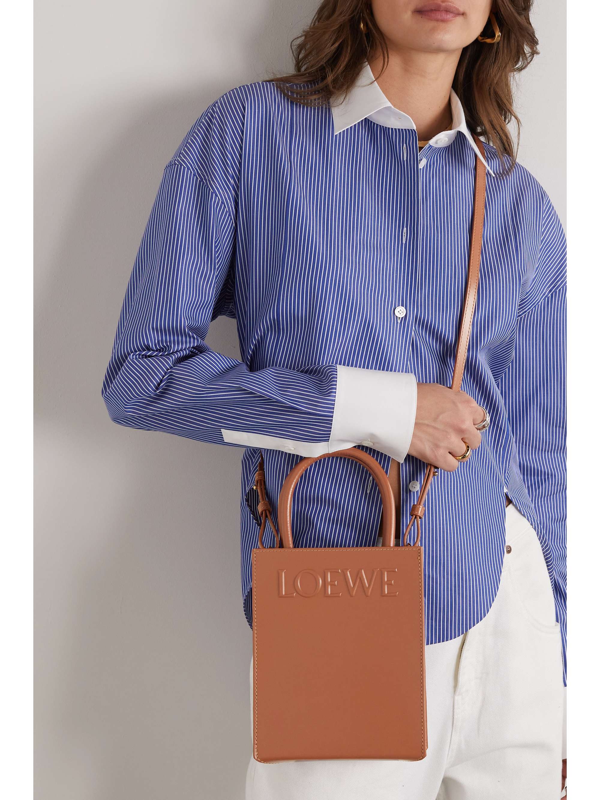 Noe Logo-Embossed Leather Tote Bag