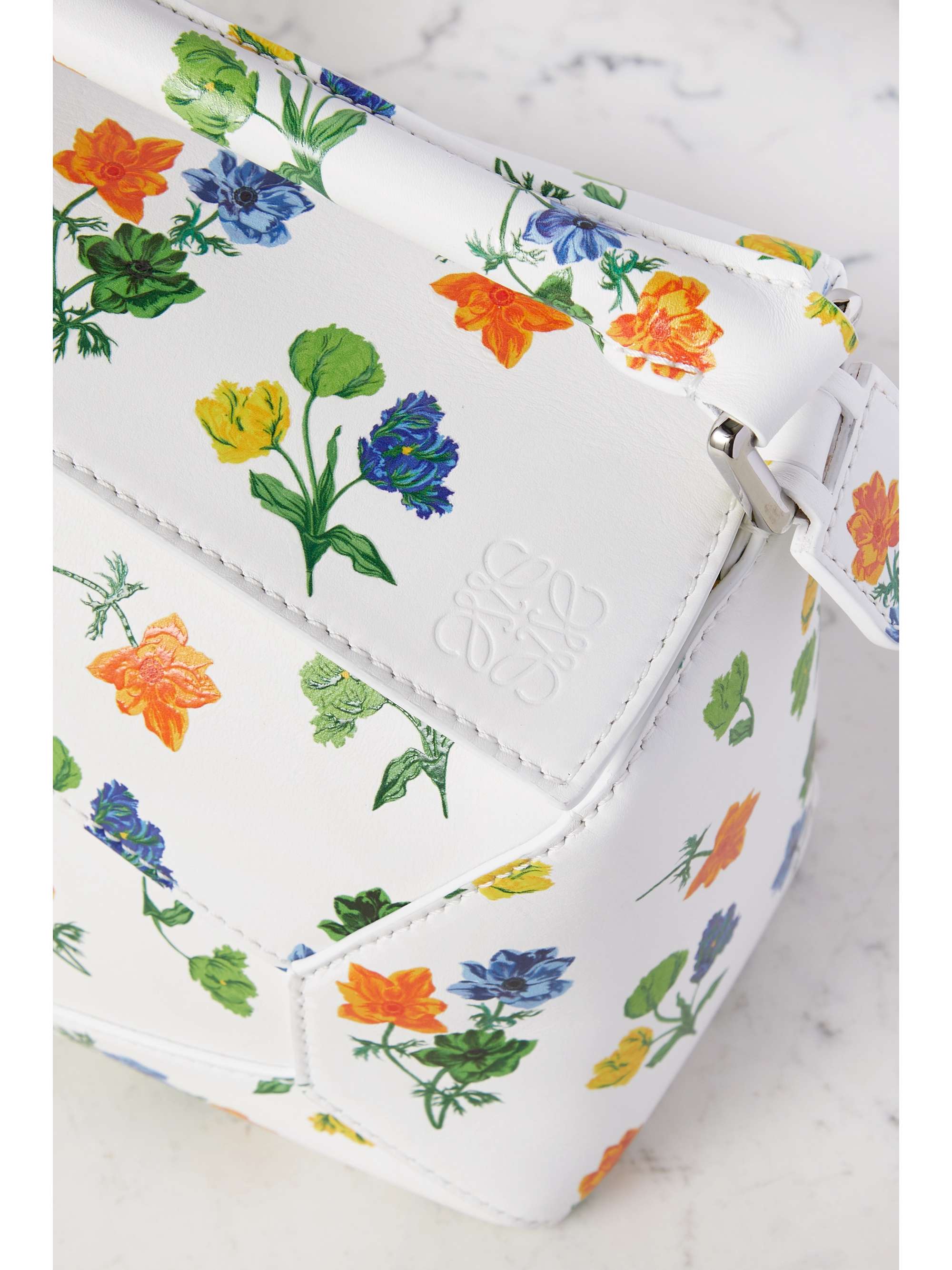 LOEWE Puzzle Edge small printed leather shoulder bag