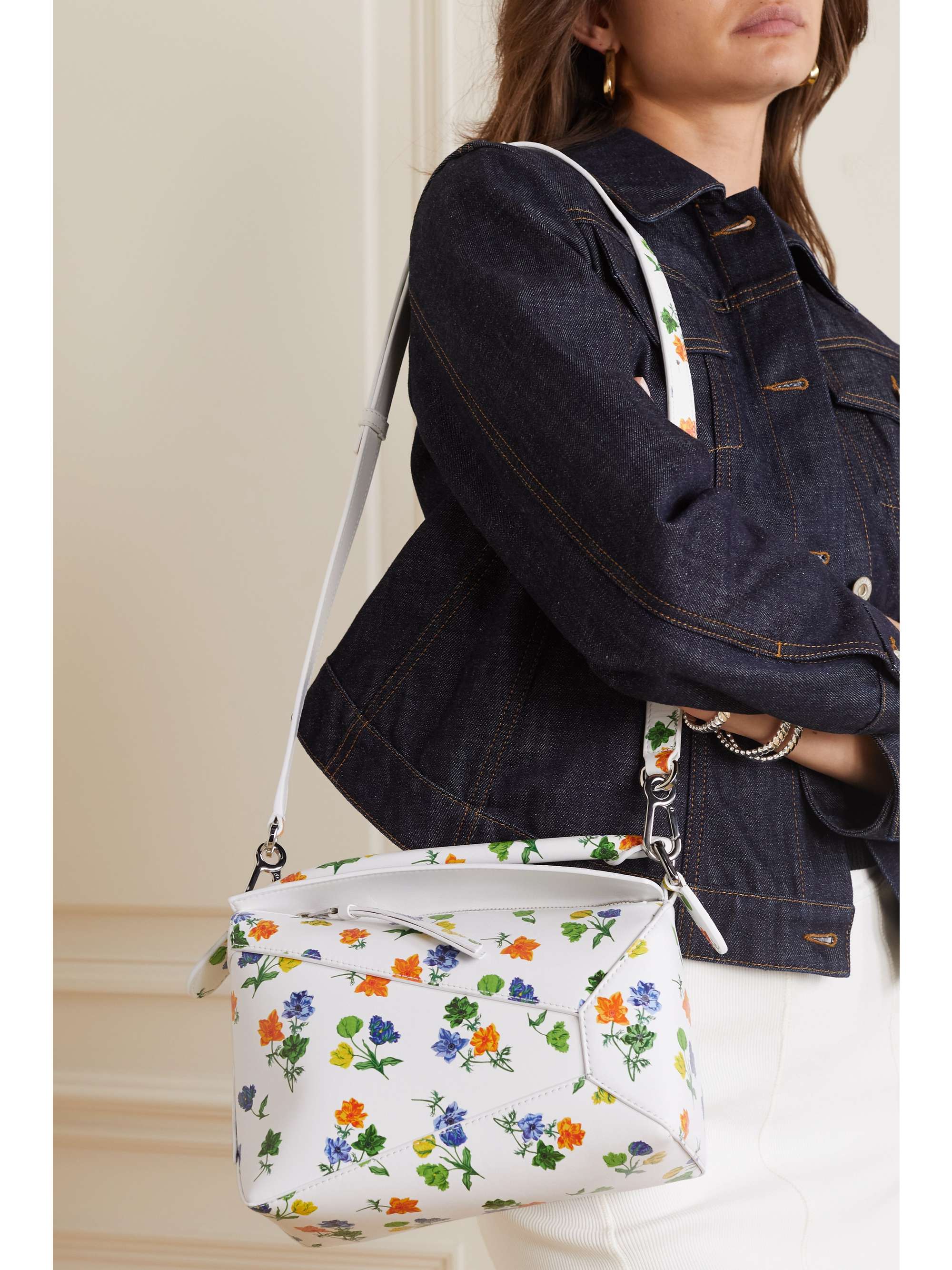 LOEWE Puzzle Edge small printed leather shoulder bag