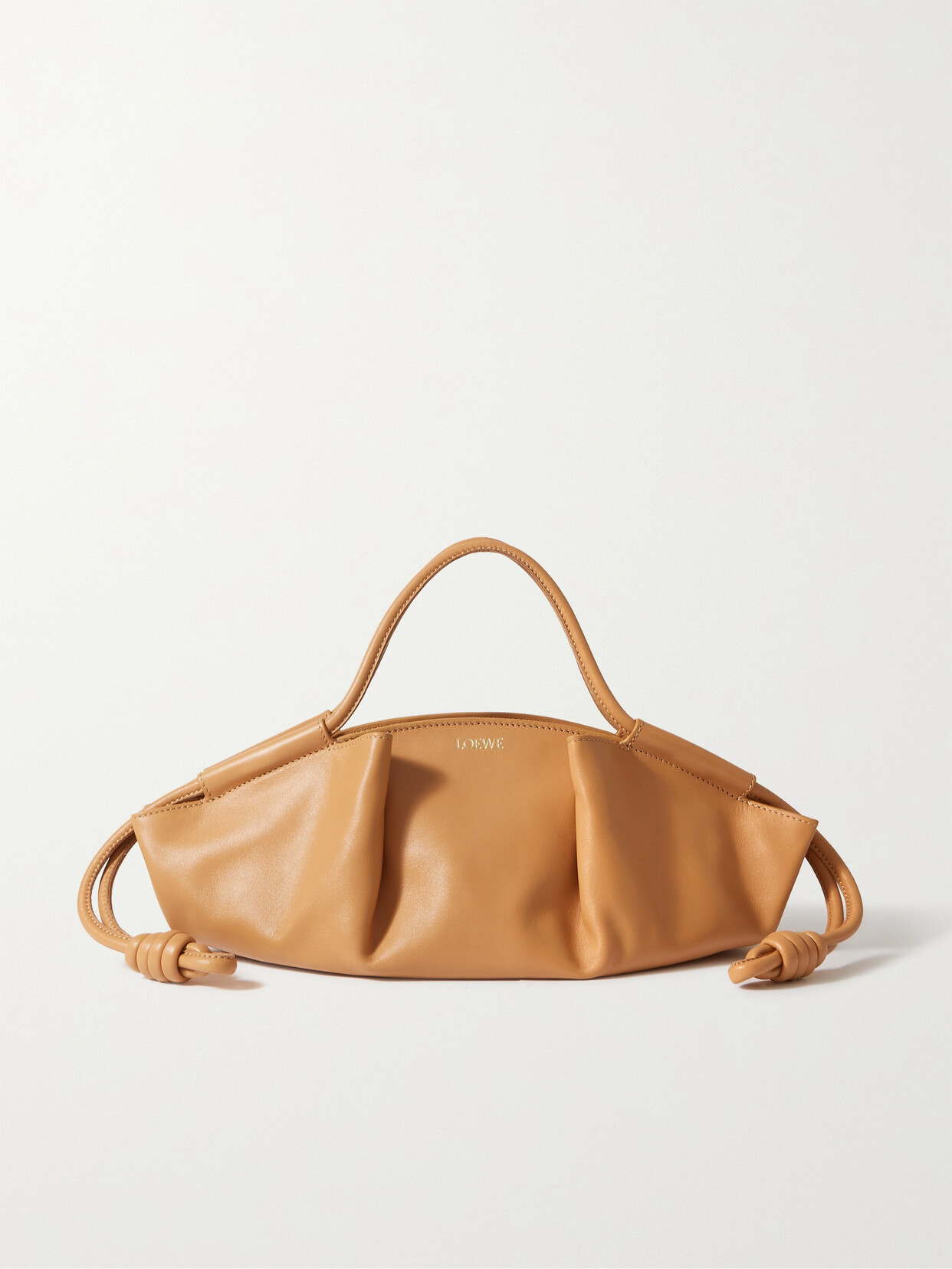 Shop Loewe Paseo Leather Shoulder Bag In Brown