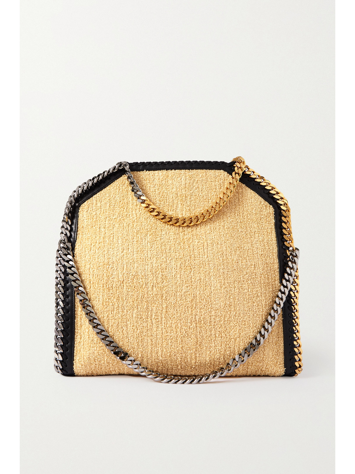 Stella McCartney - Falabella Vegetarian Leather-trimmed Raffia Tote - Neutrals