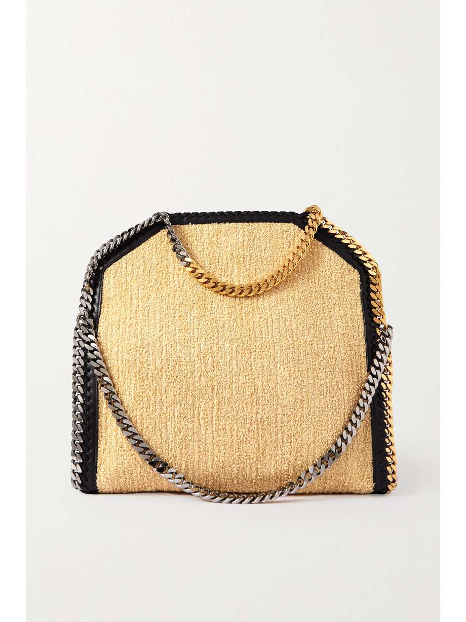 net-a-porter.com | Falabella vegetarian leather-trimmed raffia tote