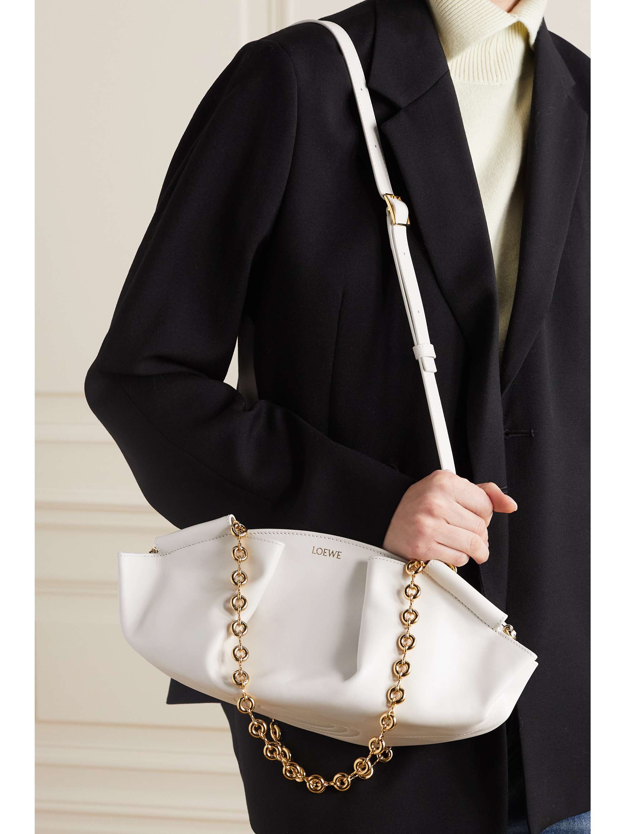 LOEWE Paseo small pleated leather shoulder bag