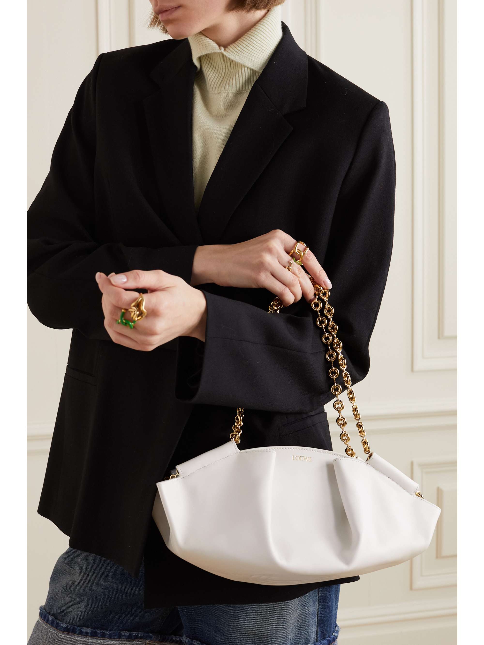 LOEWE Paseo small pleated leather shoulder bag