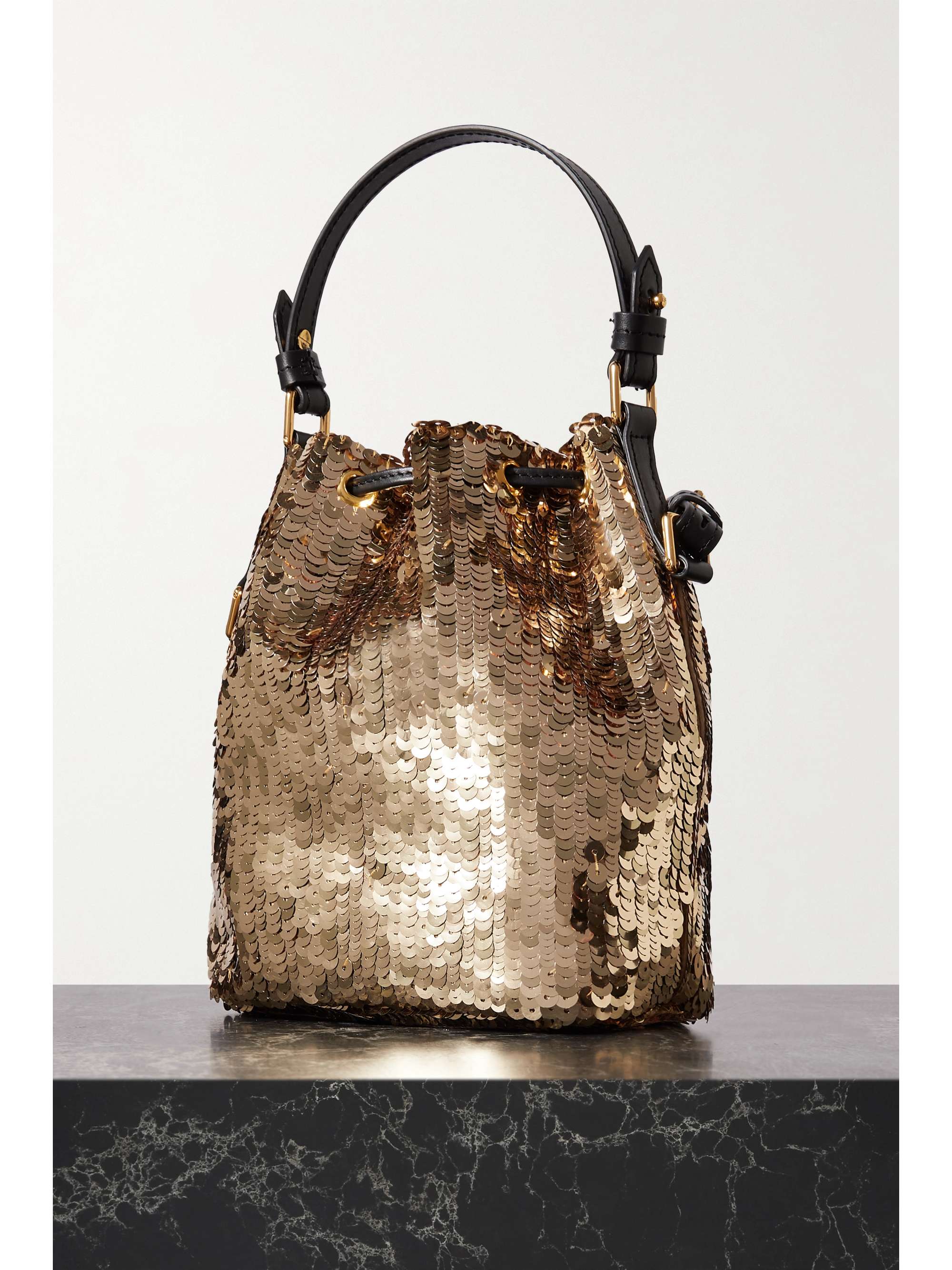 TOM FORD Disco sequined leather bucket bag