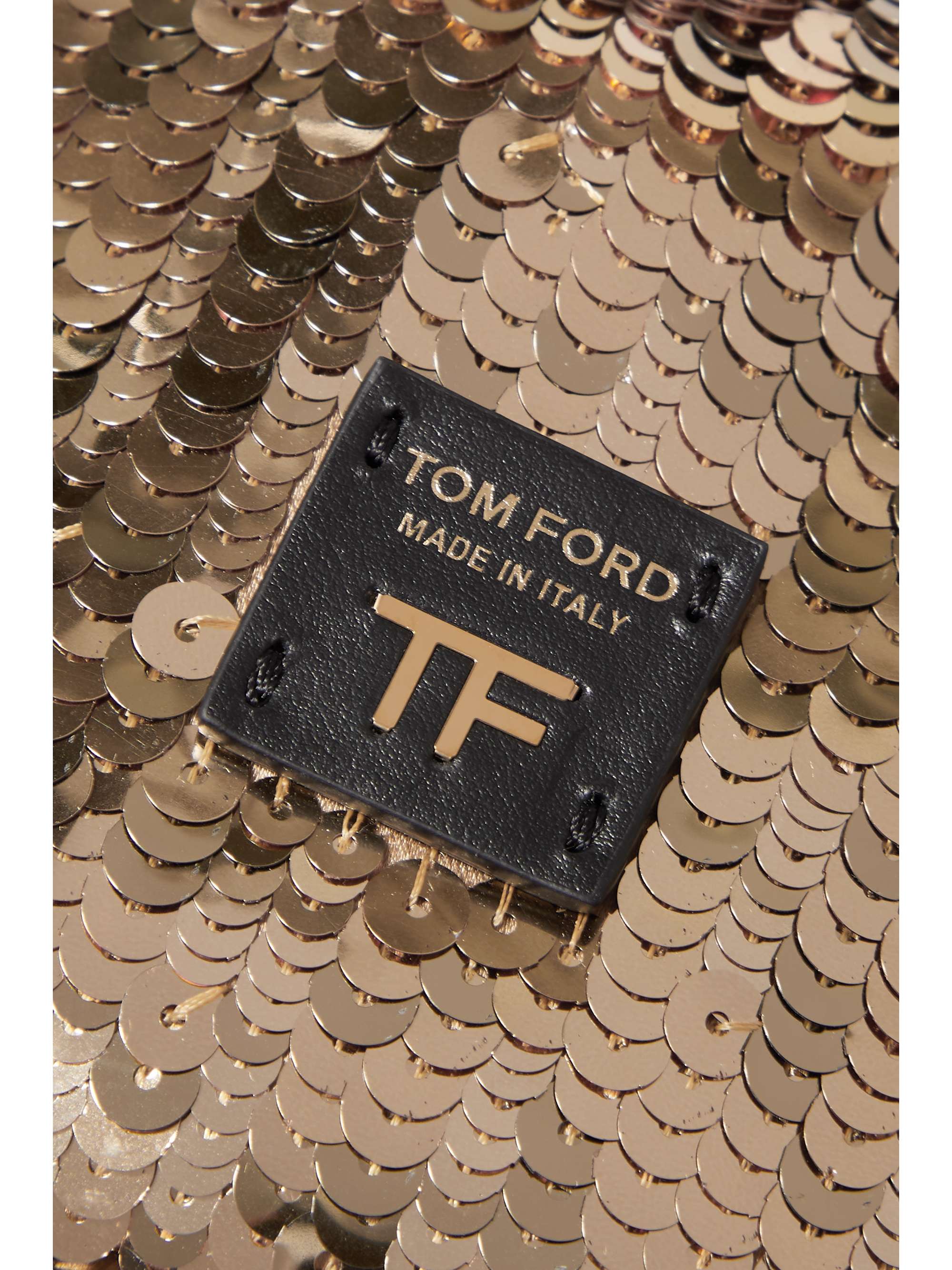 TOM FORD Disco sequined leather bucket bag