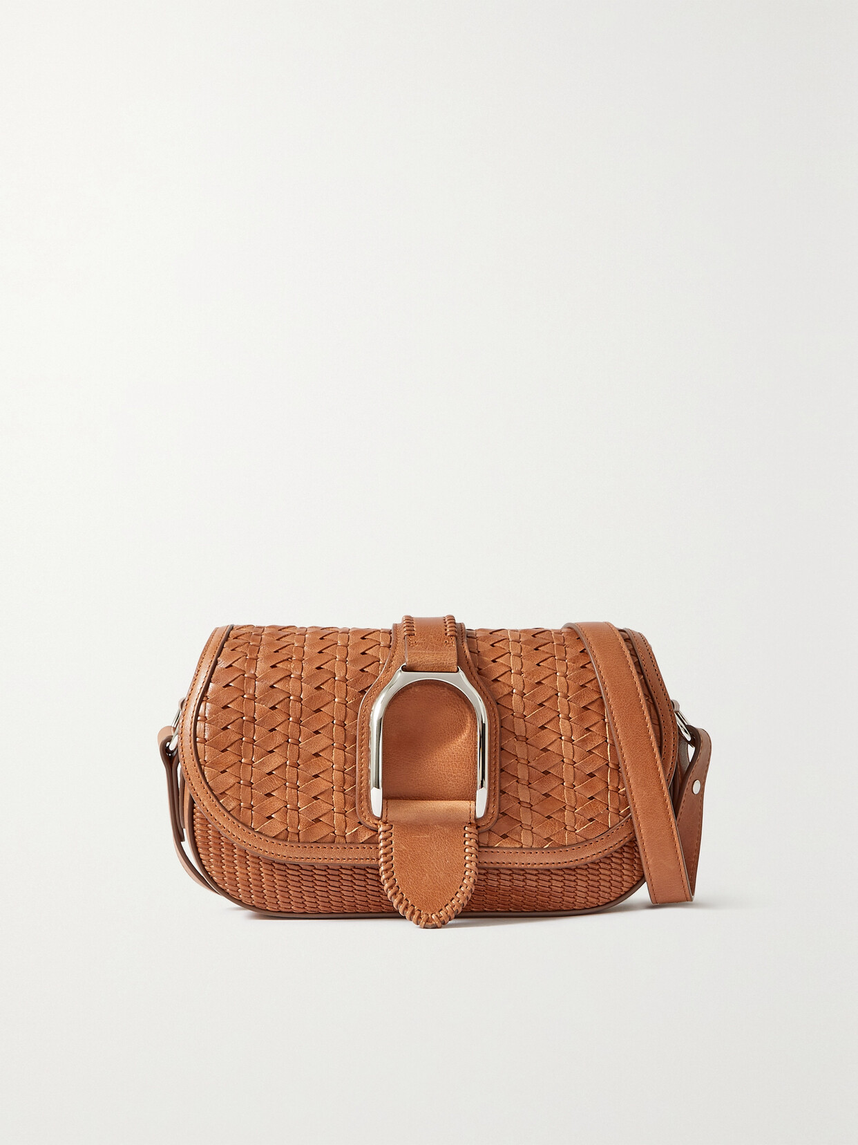 Ralph Lauren Collection - Wellington Woven Leather Shoulder Bag - Brown