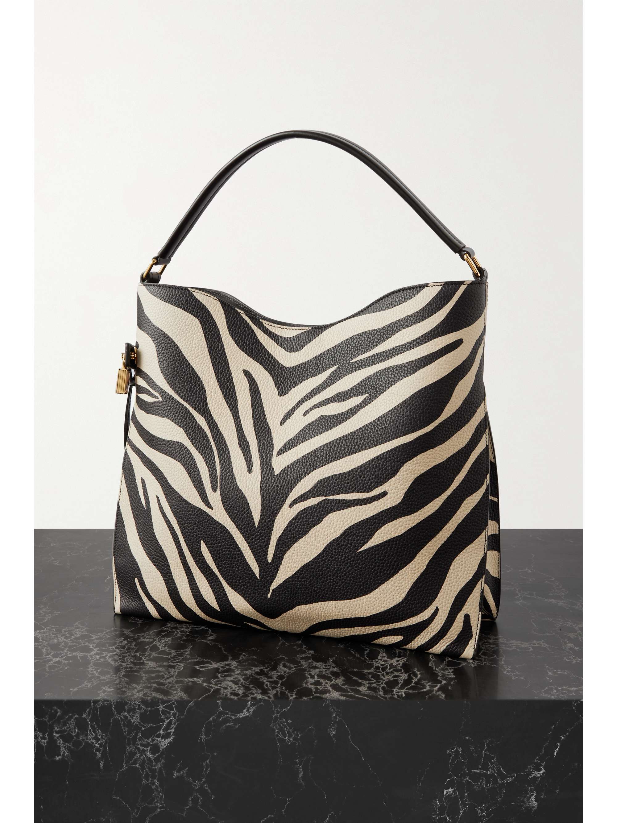 TOM FORD Alix small zebraprint texturedleather tote NETAPORTER