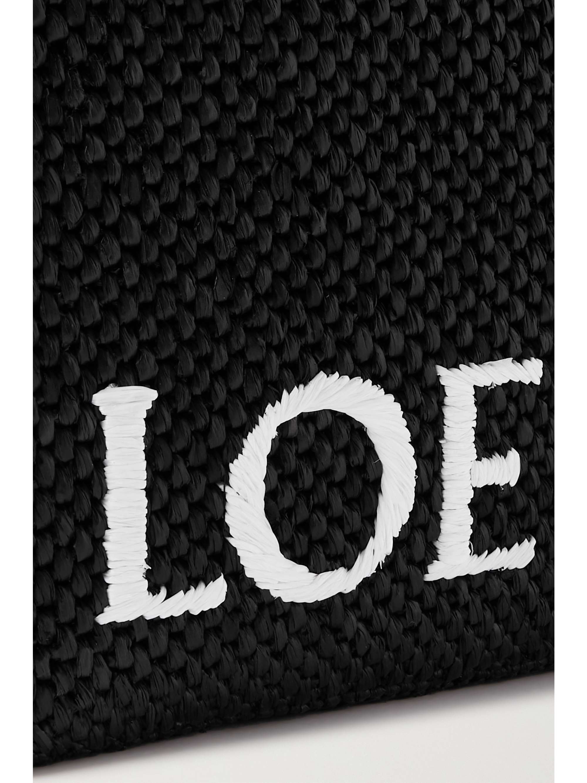 LOEWE + Paula‘s Ibiza Tote aus Raffiabast mit Stickerei