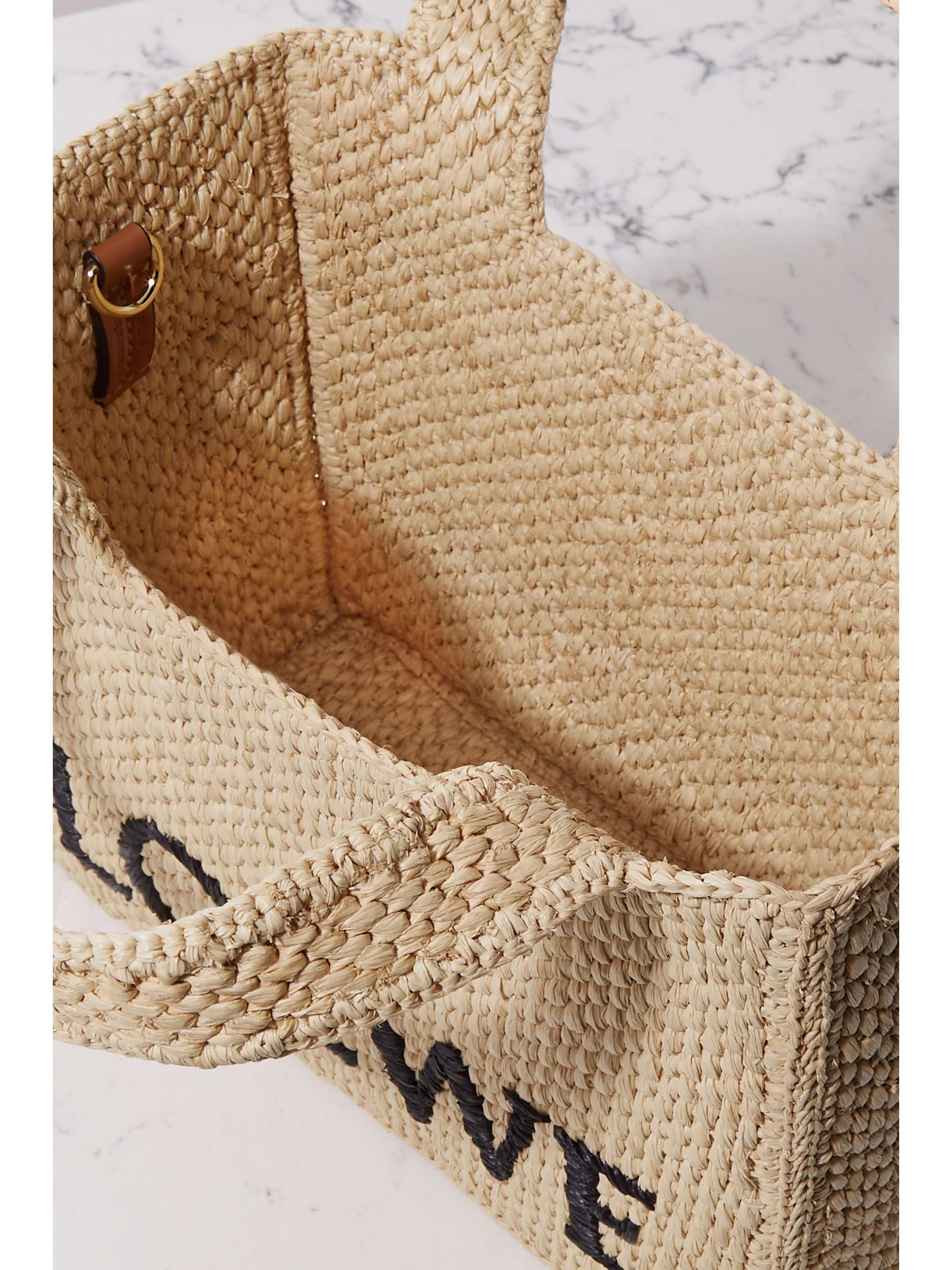 LOEWE + Paula's Ibiza embroidered raffia tote