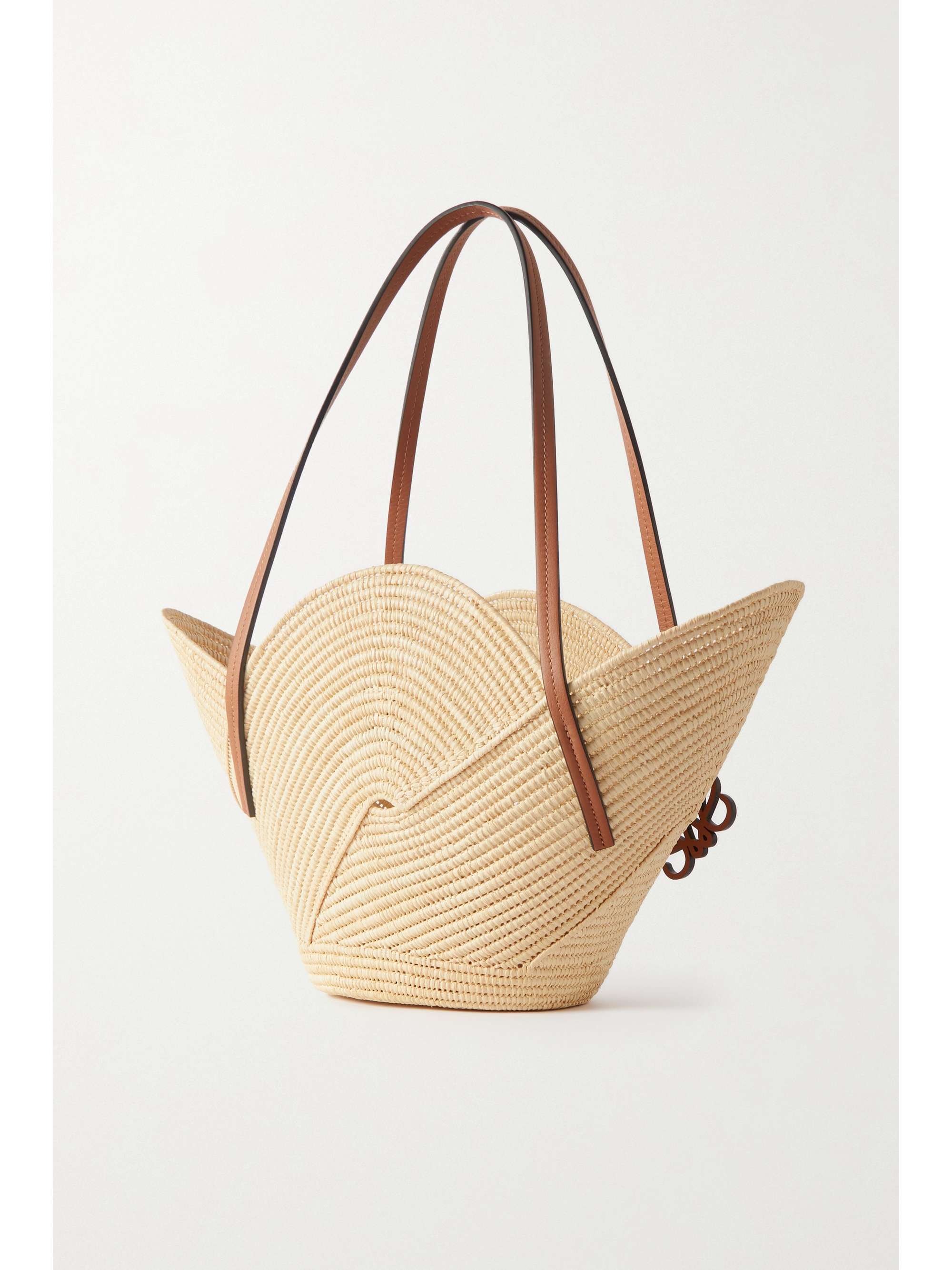 LOEWE + Paula's Ibiza Petal Basket ラフィア トートバッグ レザートリム