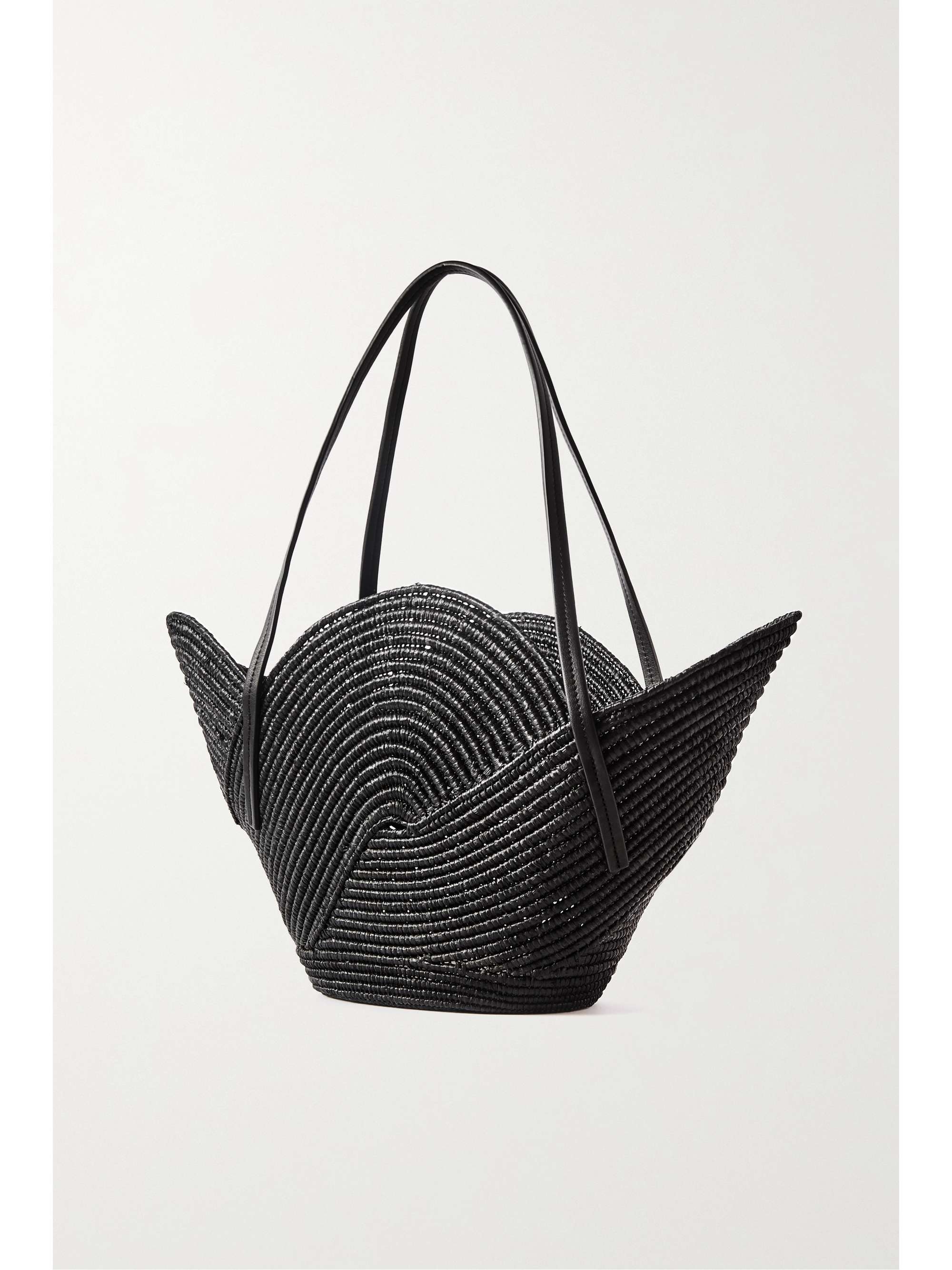 LOEWE + Paula's Ibiza Petal Basket leather-trimmed raffia tote