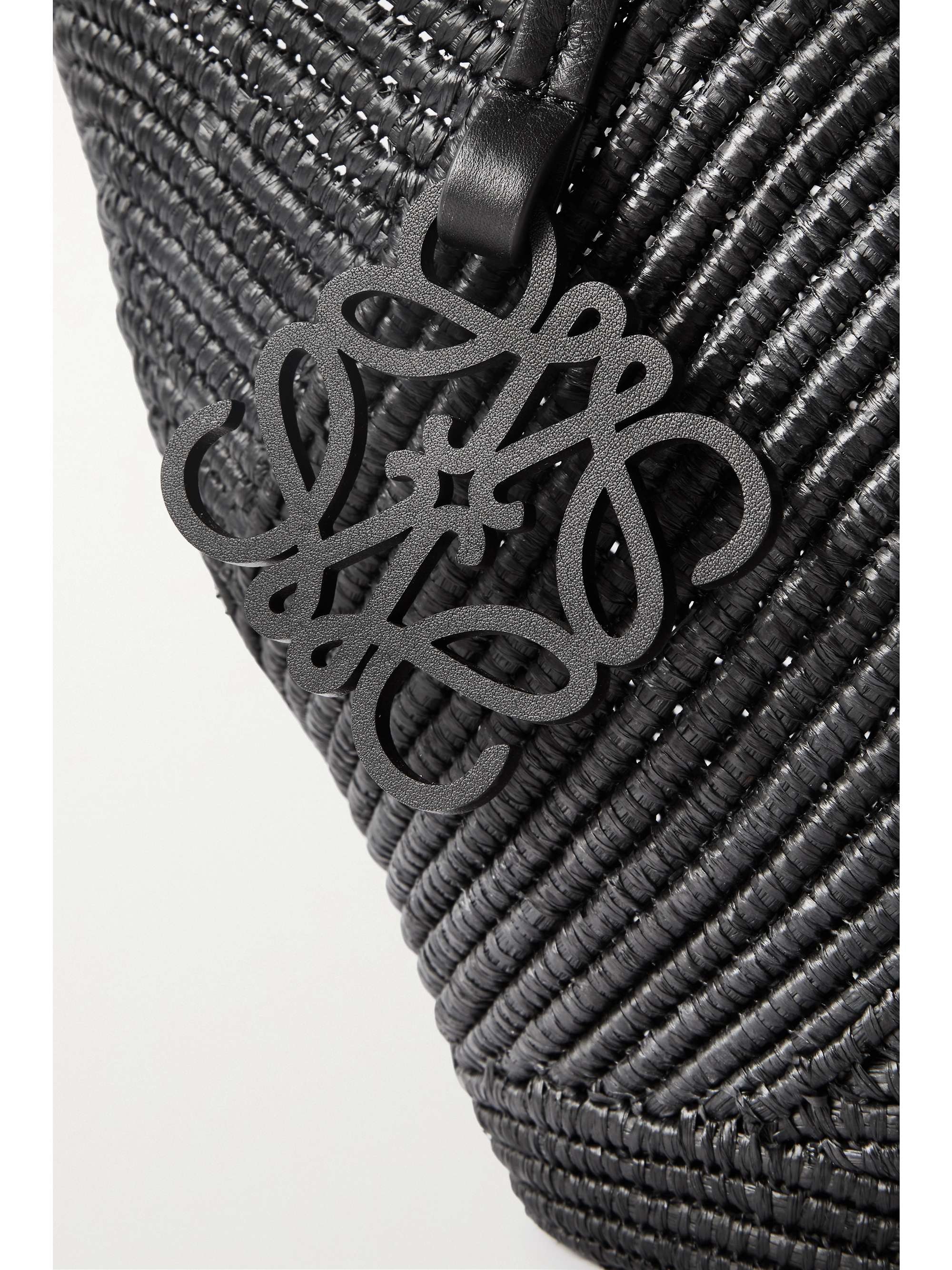 LOEWE + Paula's Ibiza Petal Basket leather-trimmed raffia tote