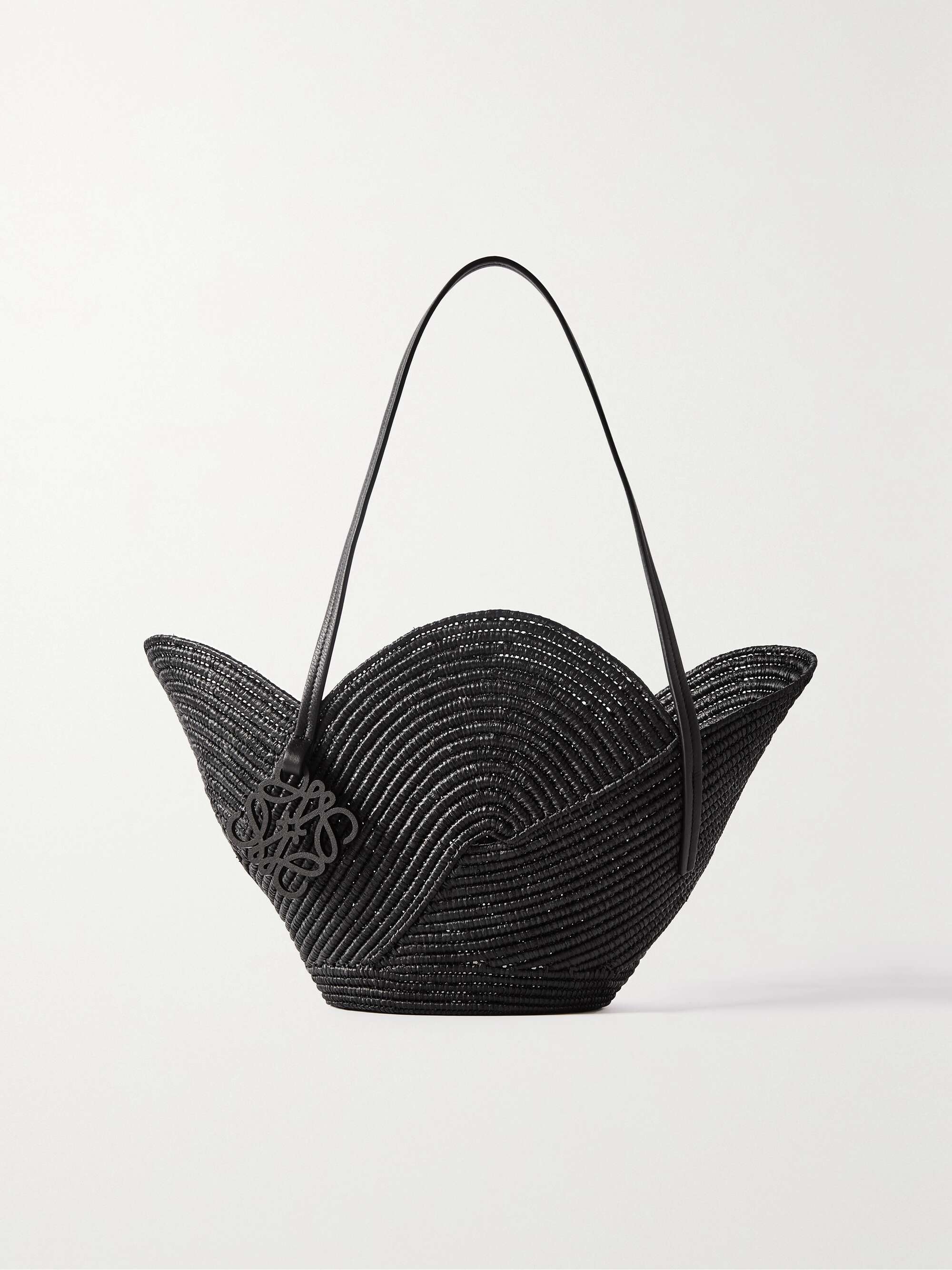 LOEWE + Paula's Ibiza Petal Basket leather-trimmed raffia tote bag