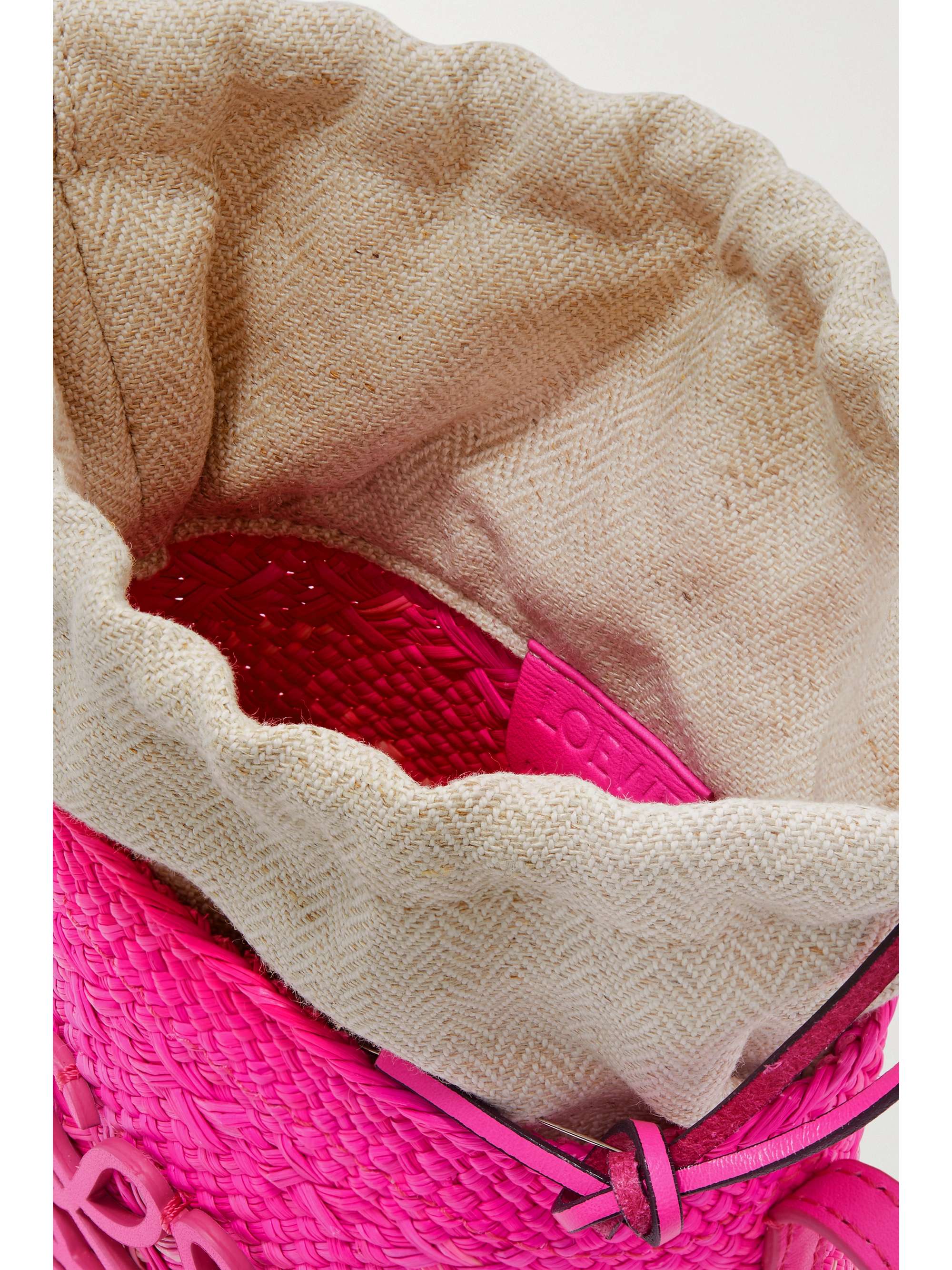 LOEWE + Paula's Ibiza leather-trimmed raffia shoulder bag