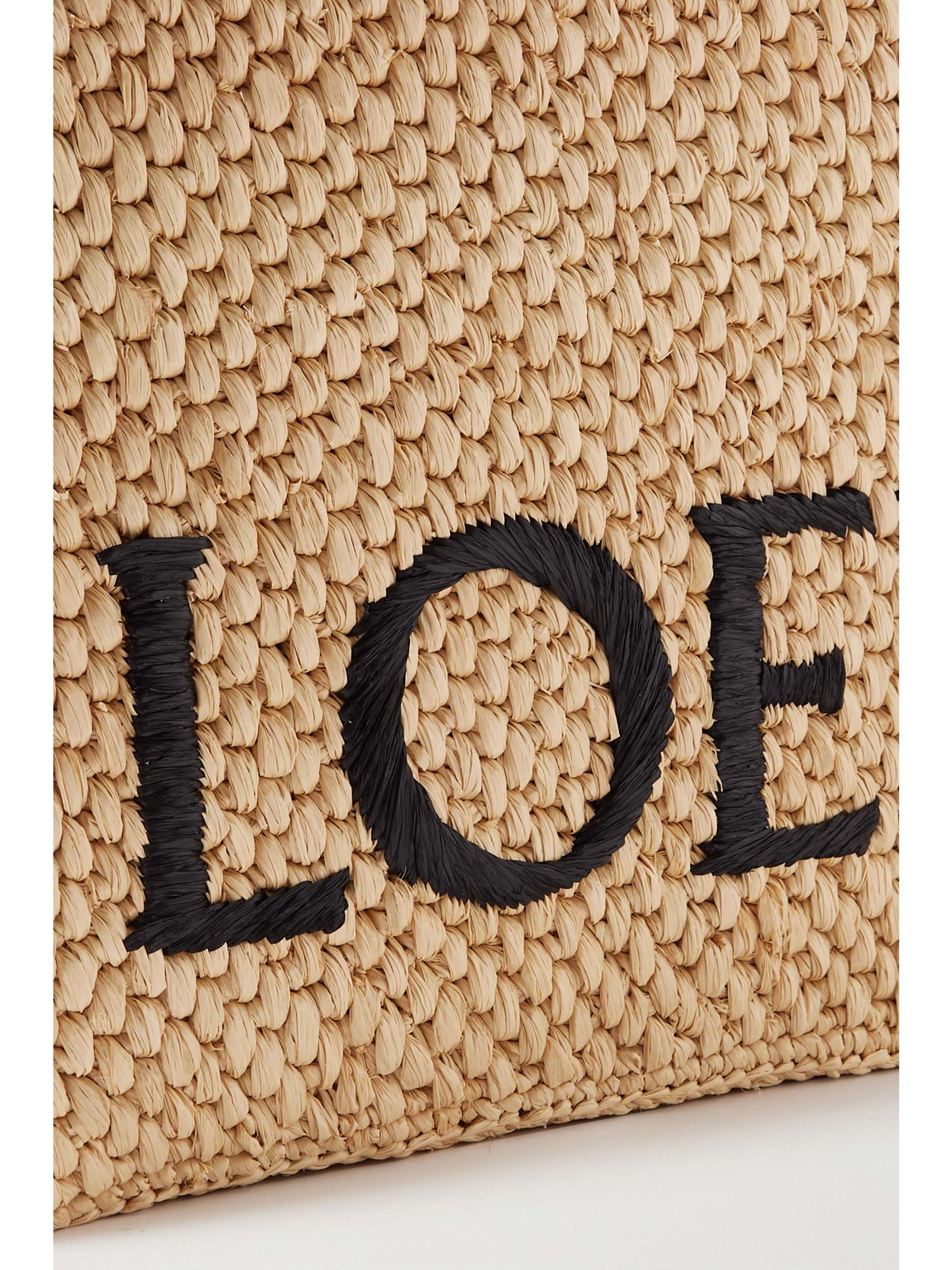 LOEWE + Paula's Ibiza embroidered raffia tote