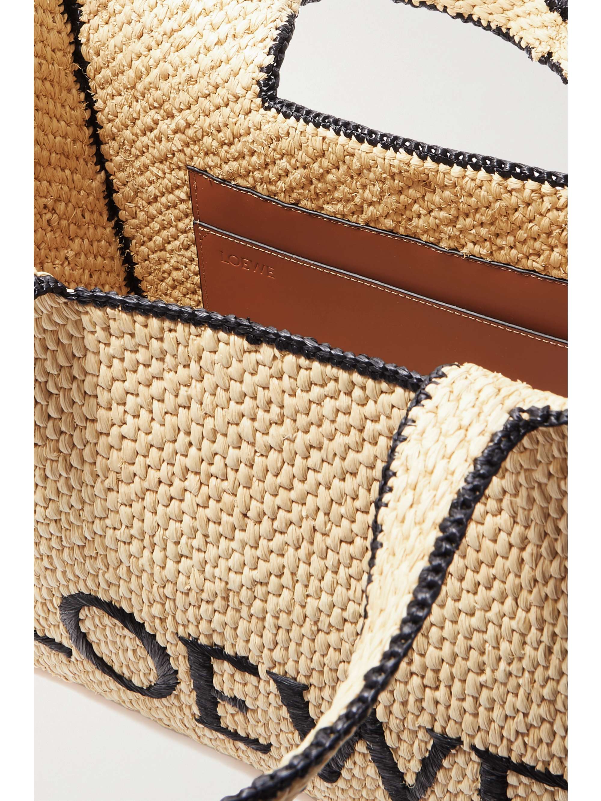 LOEWE + Paula's Ibiza embroidered raffia tote