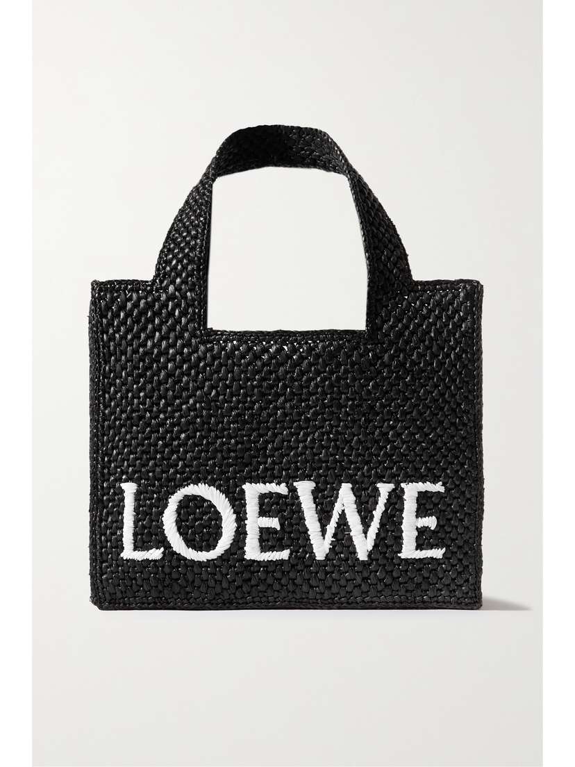 Loewe + Paula's Ibiza Embroidered Raffia Tote