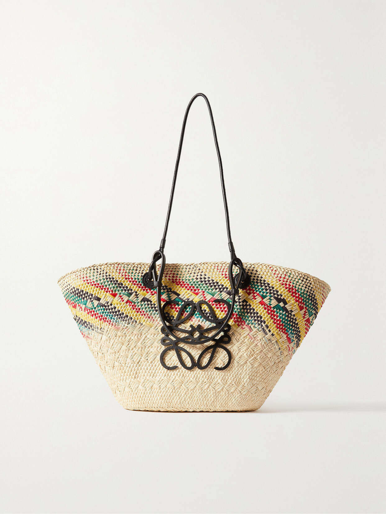 Loewe - + Paula's Ibiza Anagram Medium Leather-trimmed Woven Raffia Tote - Neutrals