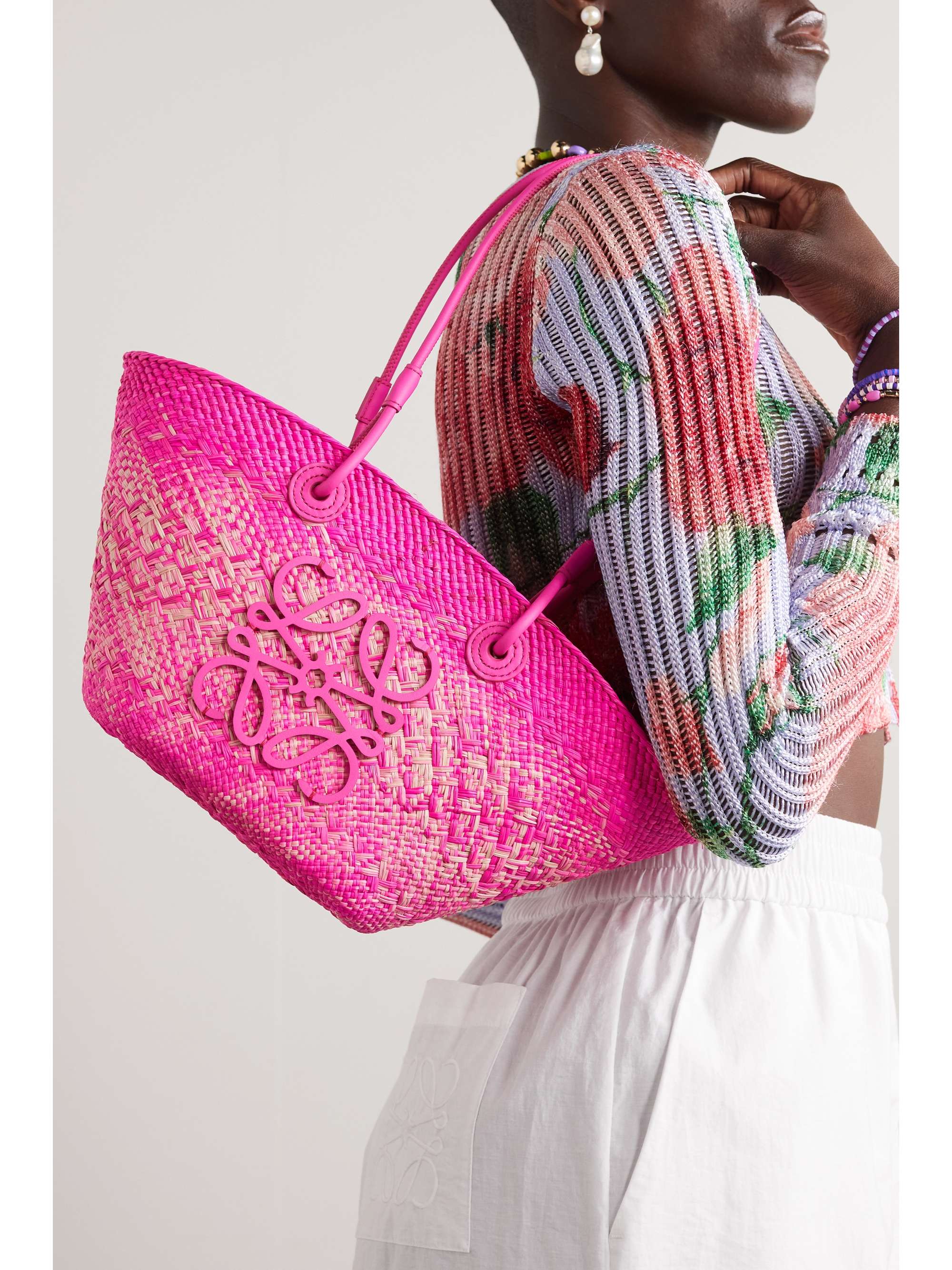 LOEWE + Paula's Ibiza Anagram ombré raffia tote
