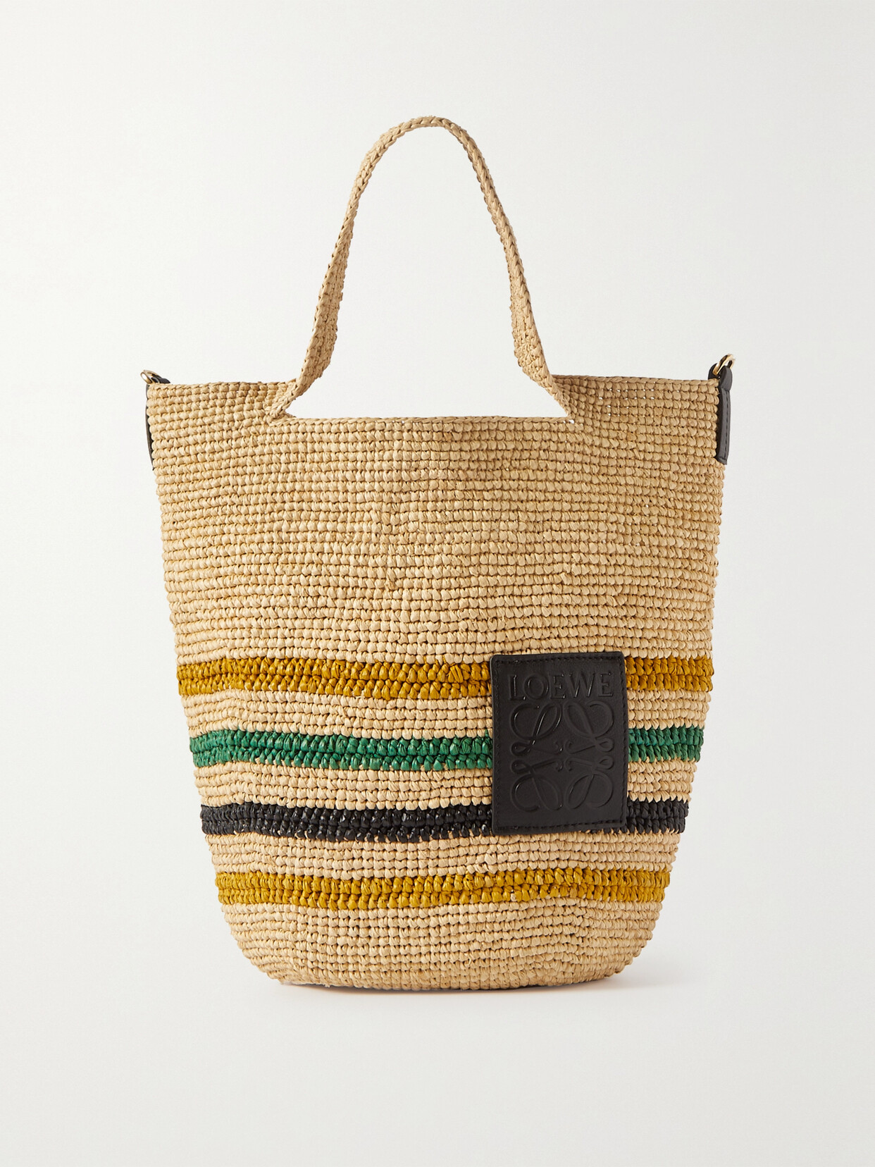 Loewe - + Paula's Ibizia Slit Leather-trimmed Striped Raffia Tote - Neutrals