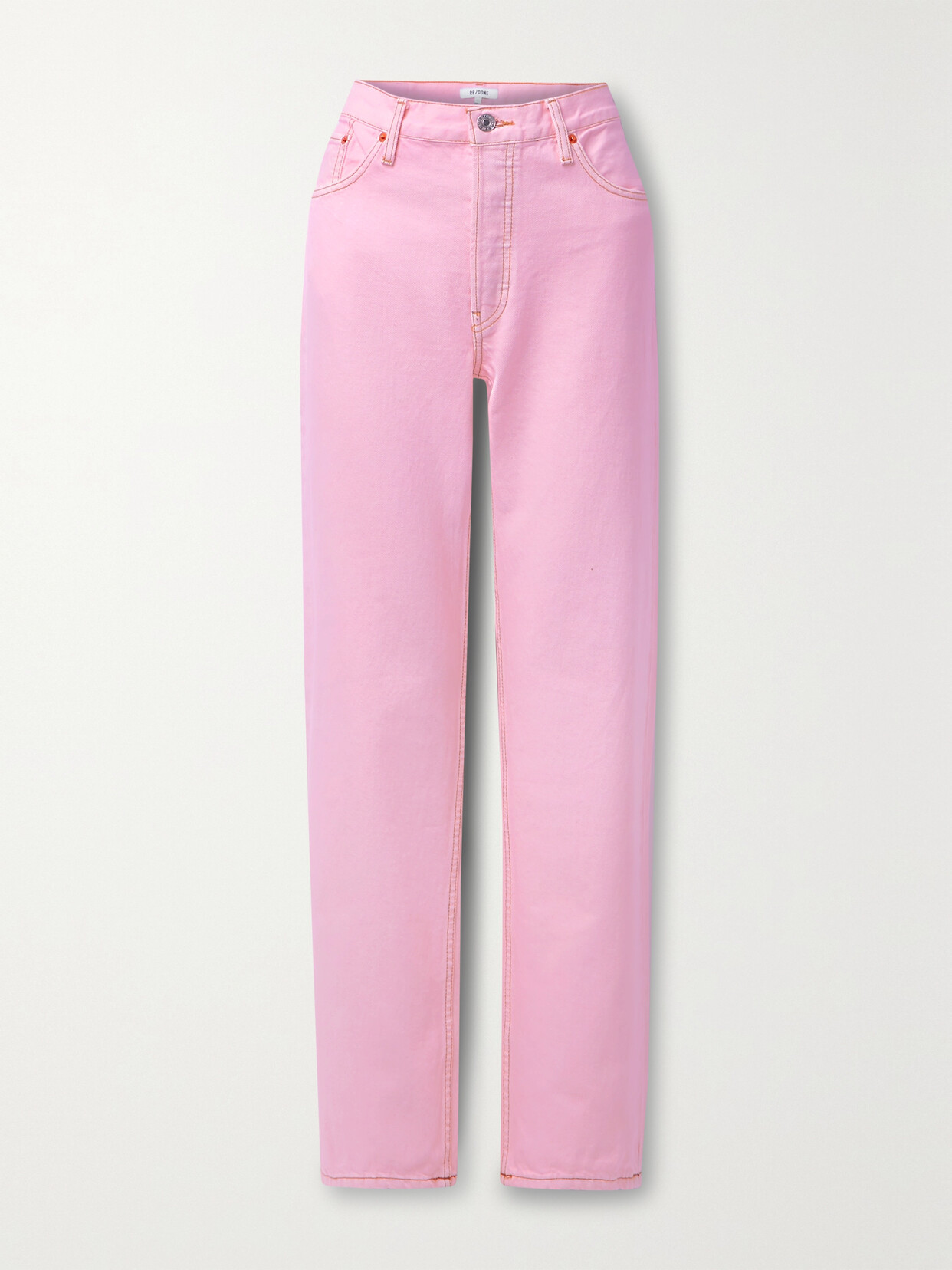 RE/DONE - Loose Long Slouchy Low-rise Straight-leg Jeans - Pink