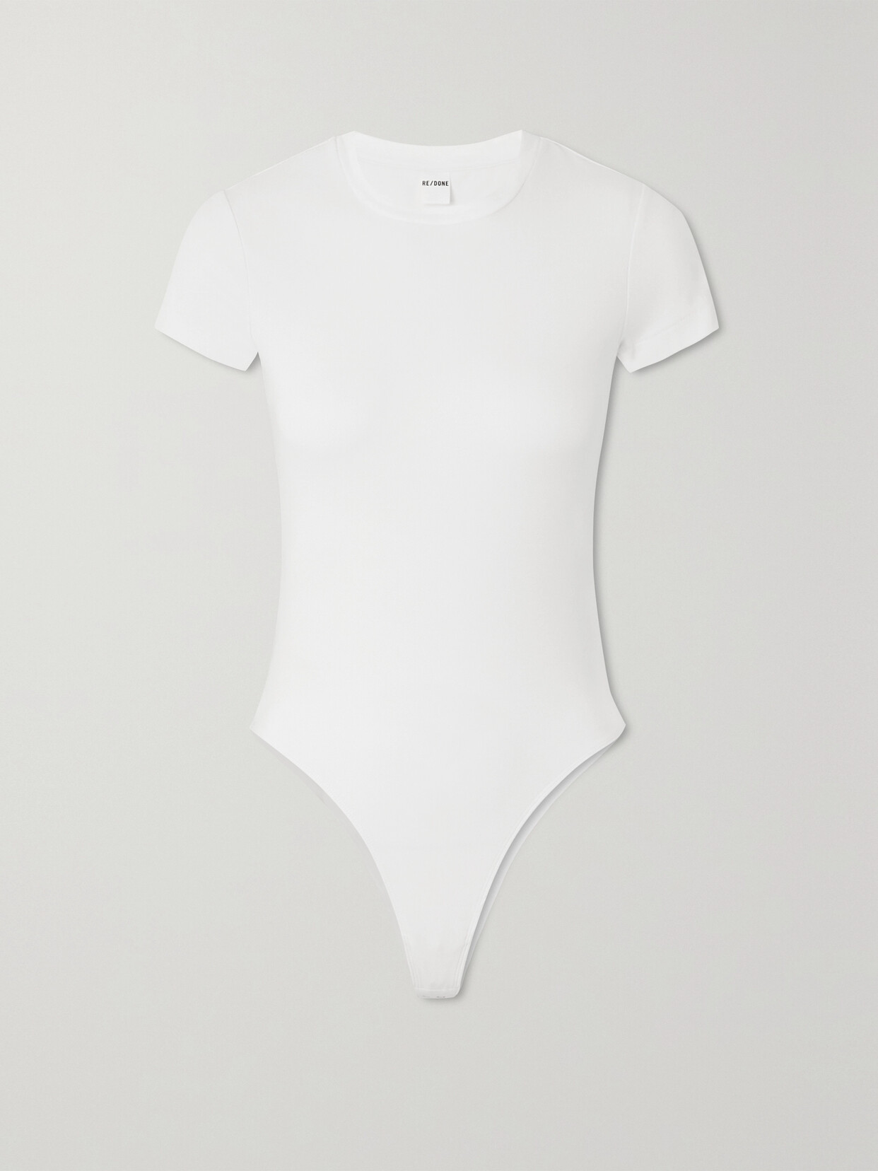 Re/done Stretch-cotton Jersey Bodysuit In White