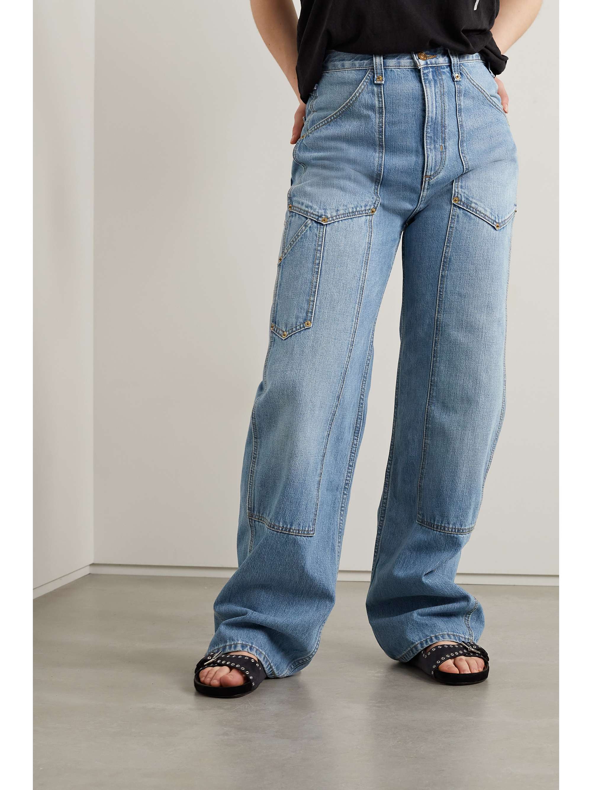 RE/DONE Paneled high-rise straight-leg jeans | NET-A-PORTER