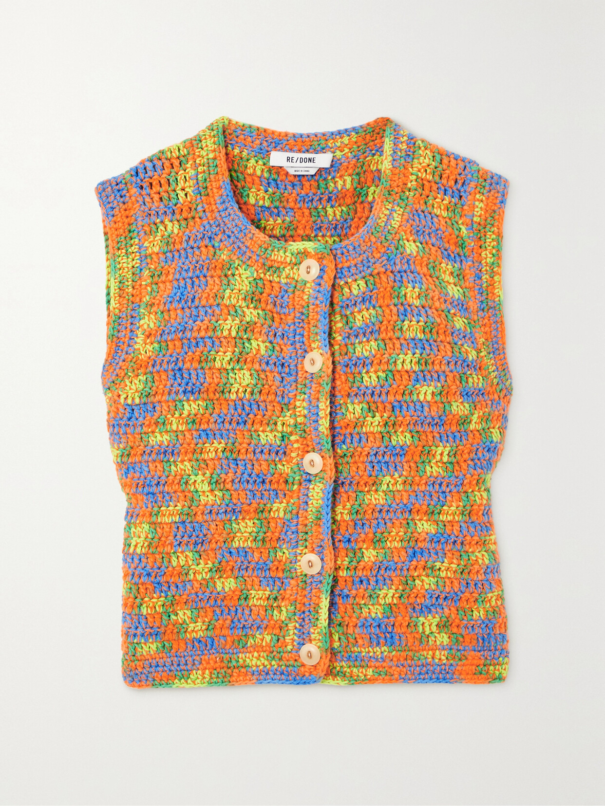 RE/DONE - 90s Ribbed Cotton Vest - Multi