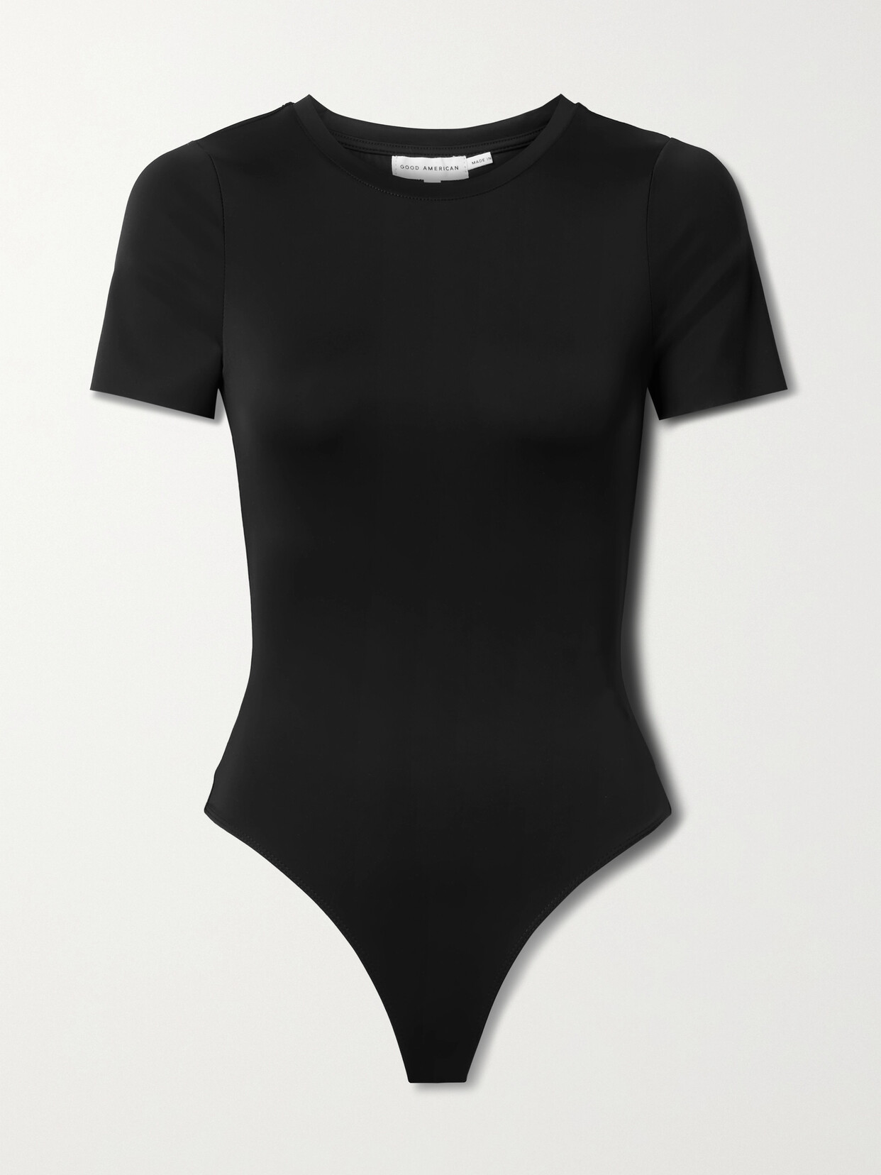 Good American Scuba Stretch-jersey Thong Bodysuit In Black