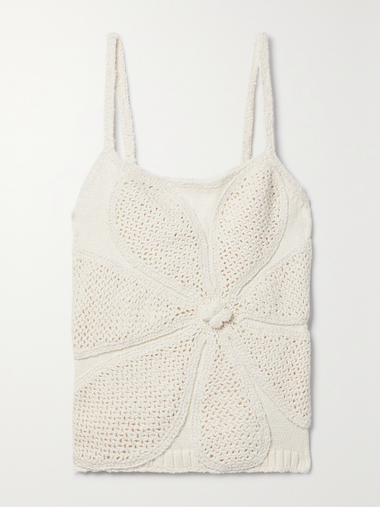 Lingua Franca - Crocheted Cotton Tank - Ivory