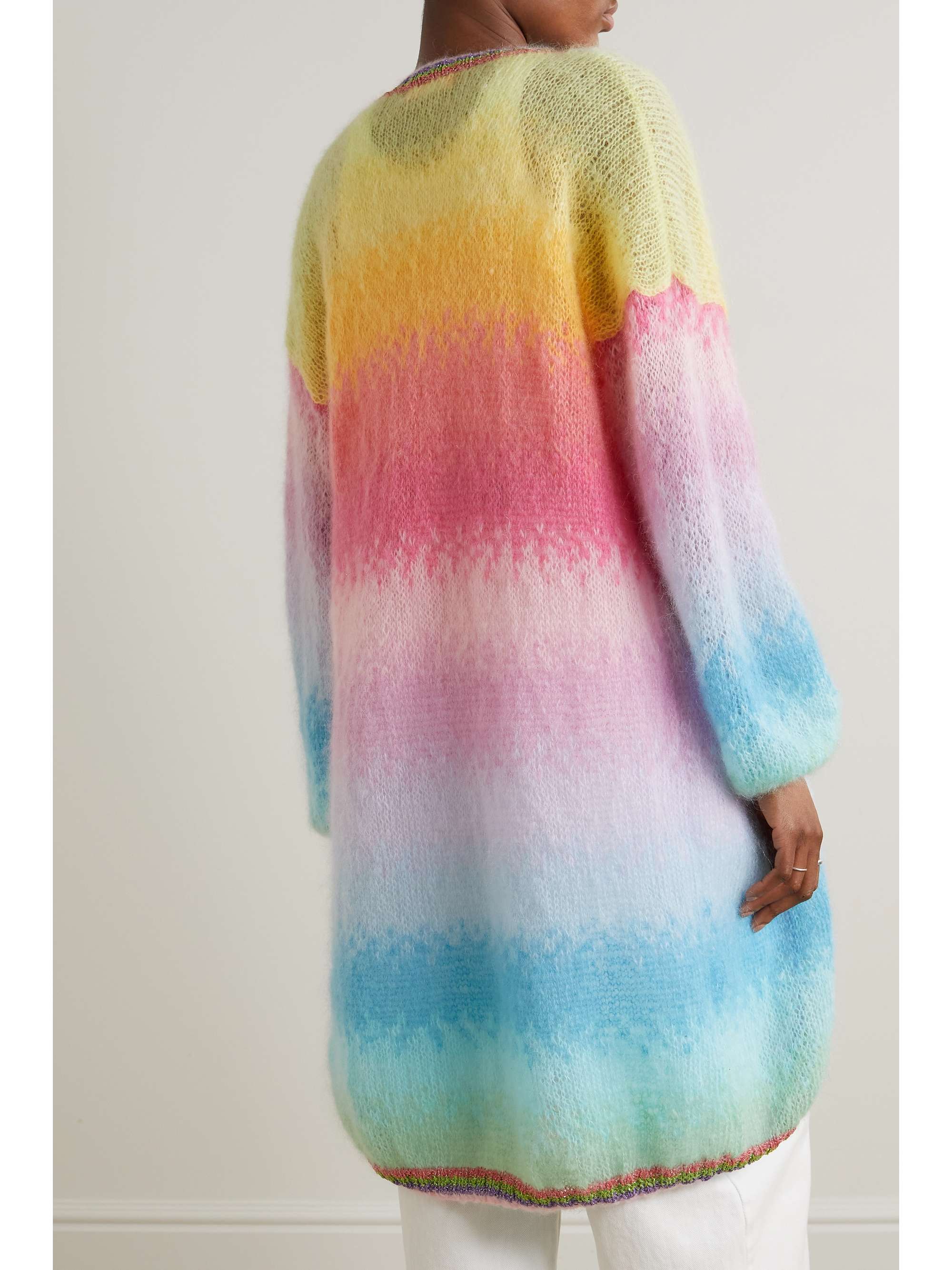 ROSE CARMINE Striped metallic mohairblend cardigan NETAPORTER