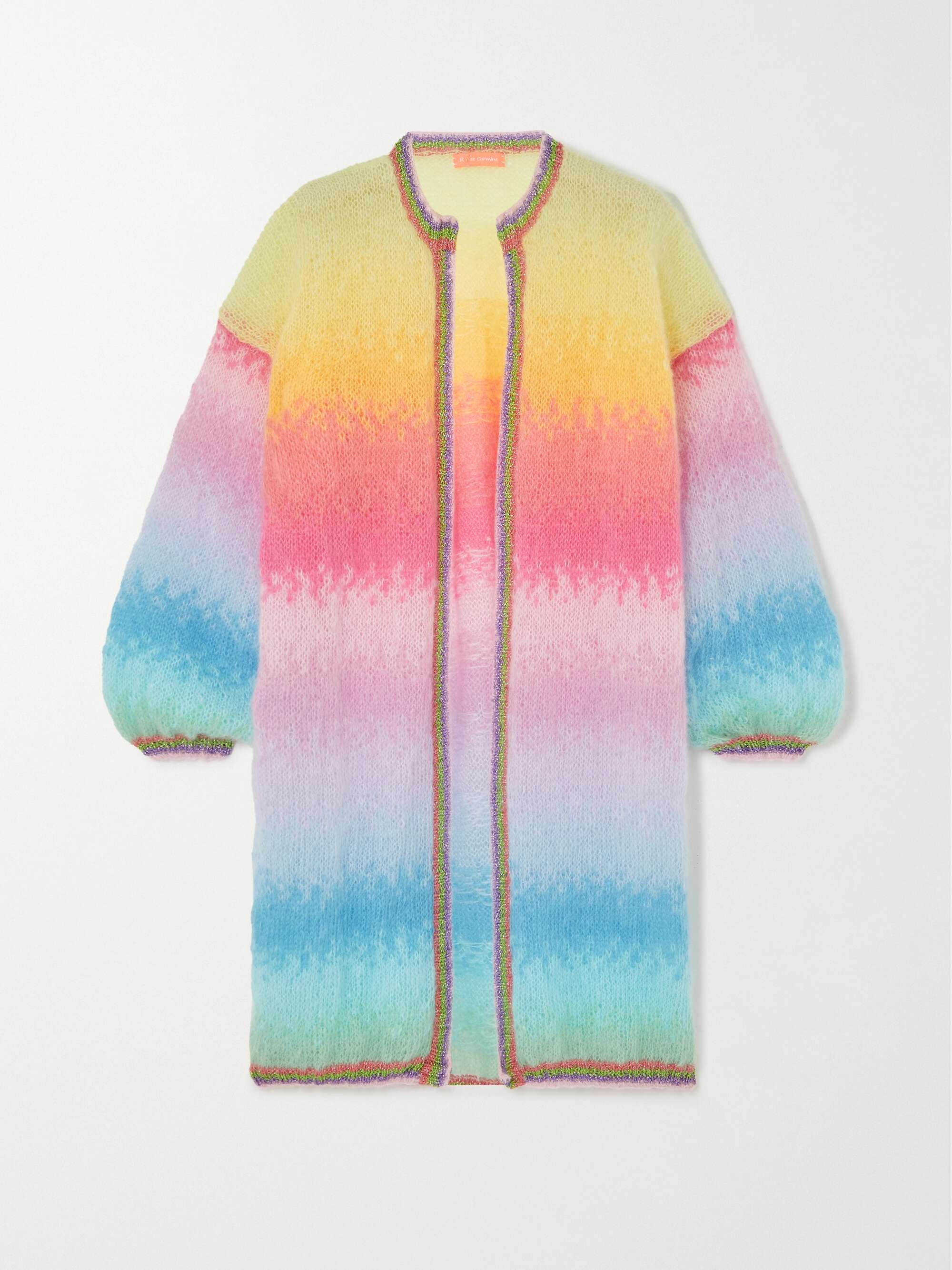 ROSE CARMINE Striped metallic mohairblend cardigan NETAPORTER