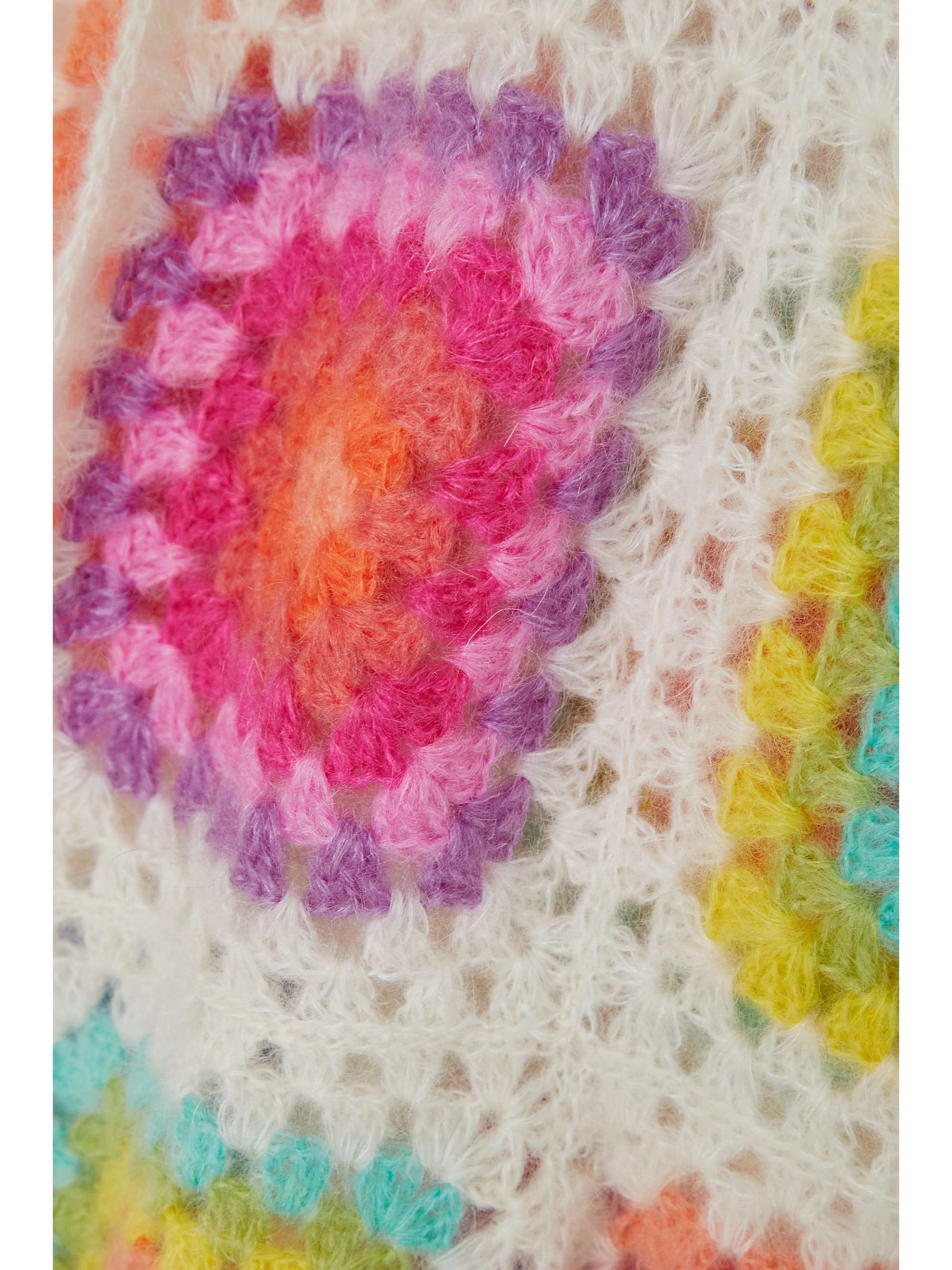 ROSE CARMINE Cardigan aus einer gehäkelten Mohairmischung