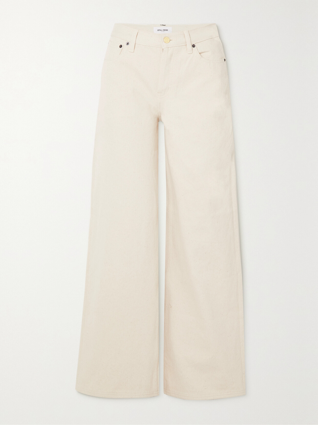 Still Here - Rainbow Walker Striped Cotton-canvas Wide-leg Pants - Cream