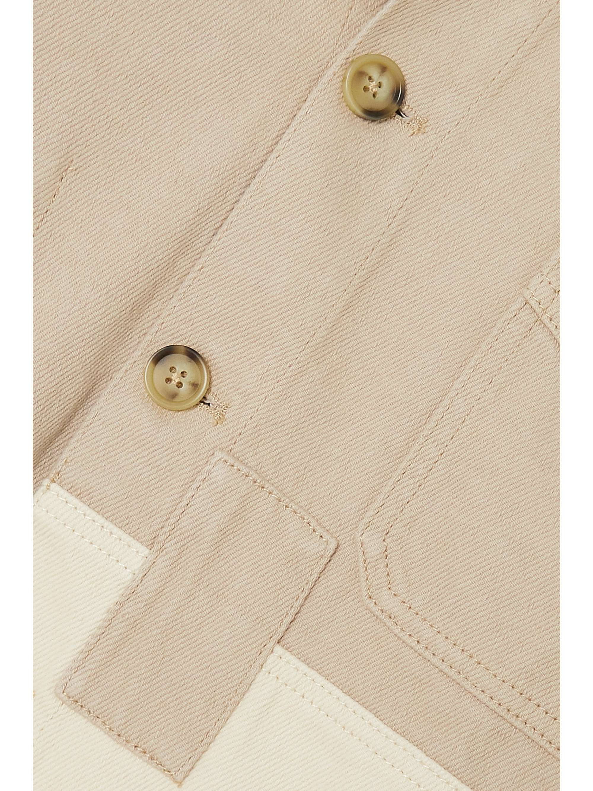STILL HERE Two-tone paneled cotton-twill jacket