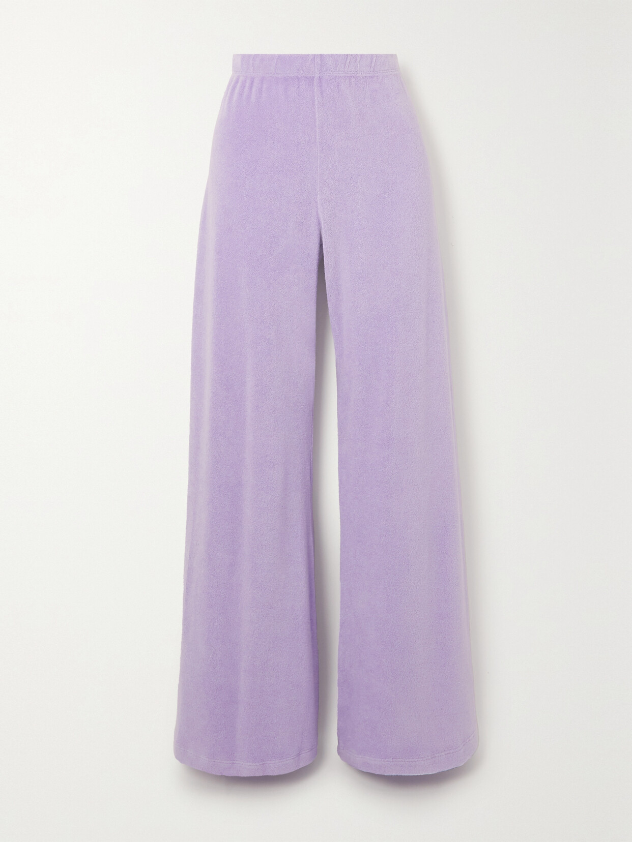 Suzie Kondi - Zephyra Cotton-blend Terry Flared Track Pants - Purple