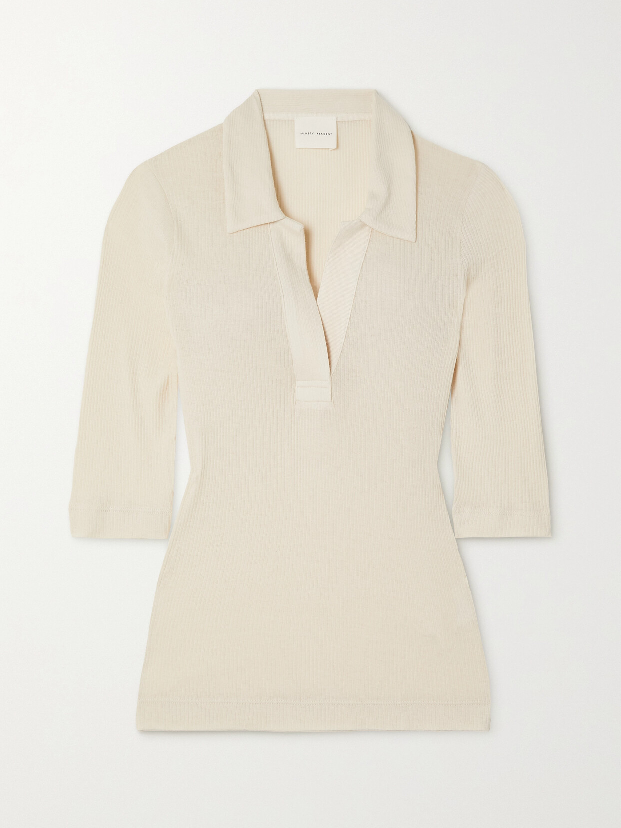 Ninety Percent Tadeo Ribbed Organic Cotton Top In Neutrals