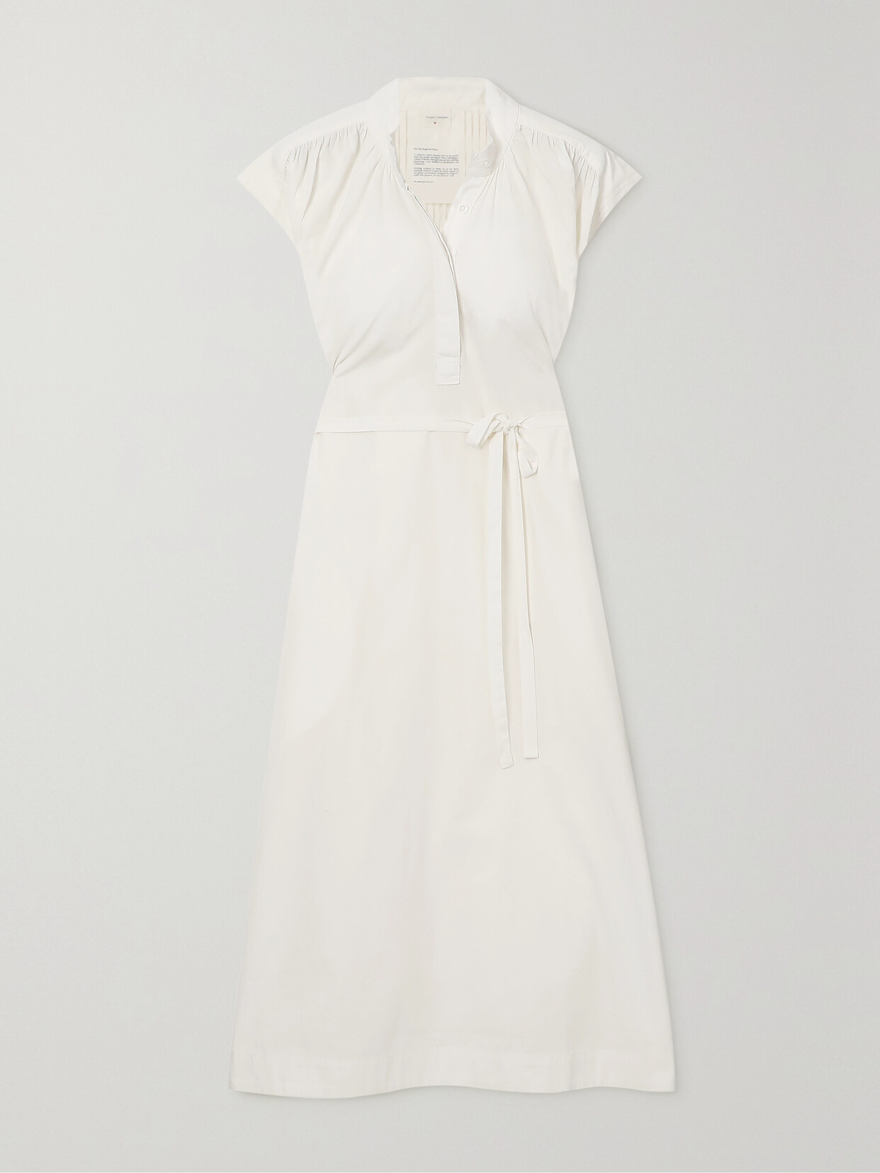 Ninety Percent Evia Organic Cotton-poplin Midi Dress In White