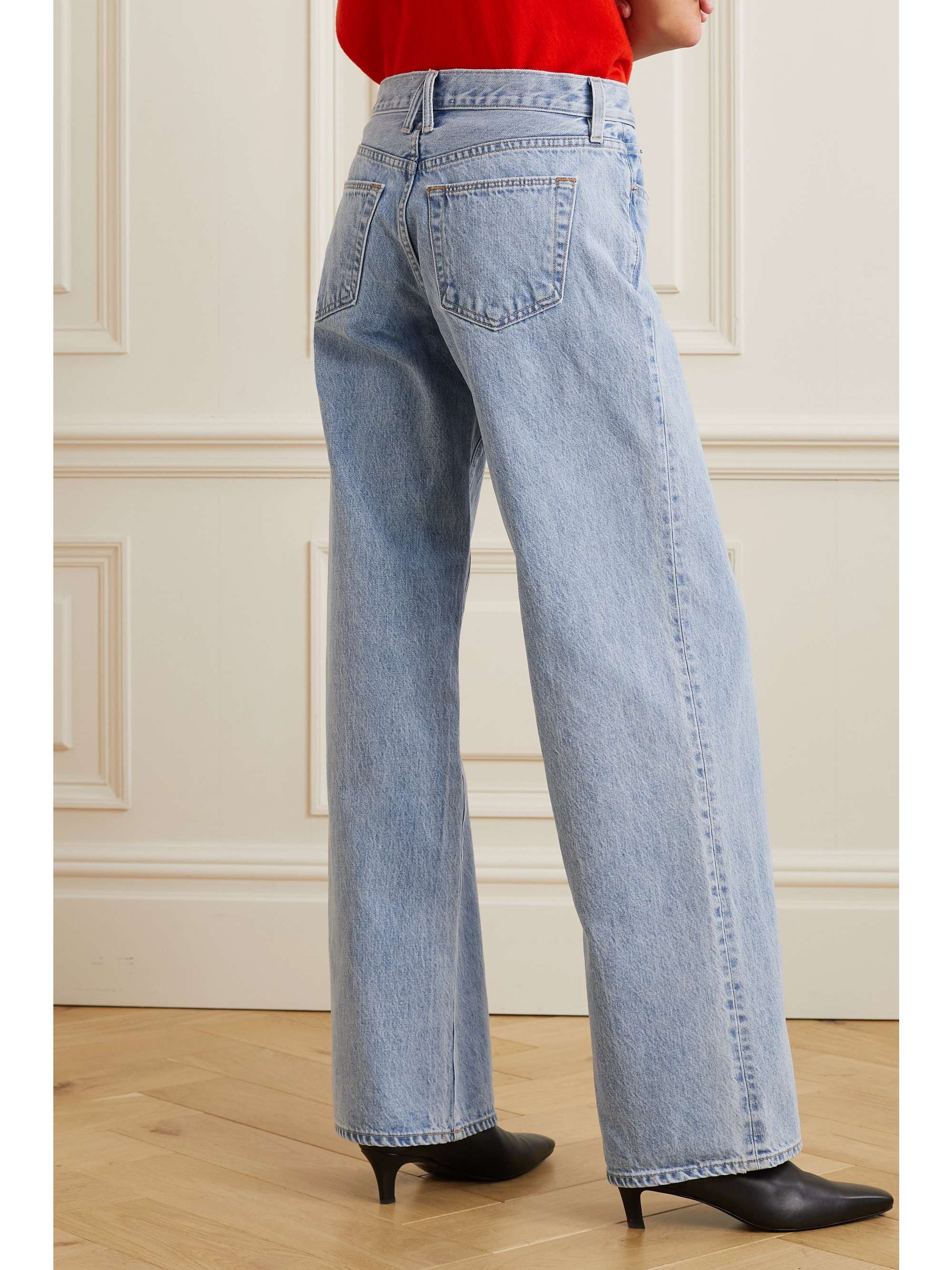 SLVRLAKE + NET SUSTAIN Mica lowrise wideleg organic jeans NETAPORTER