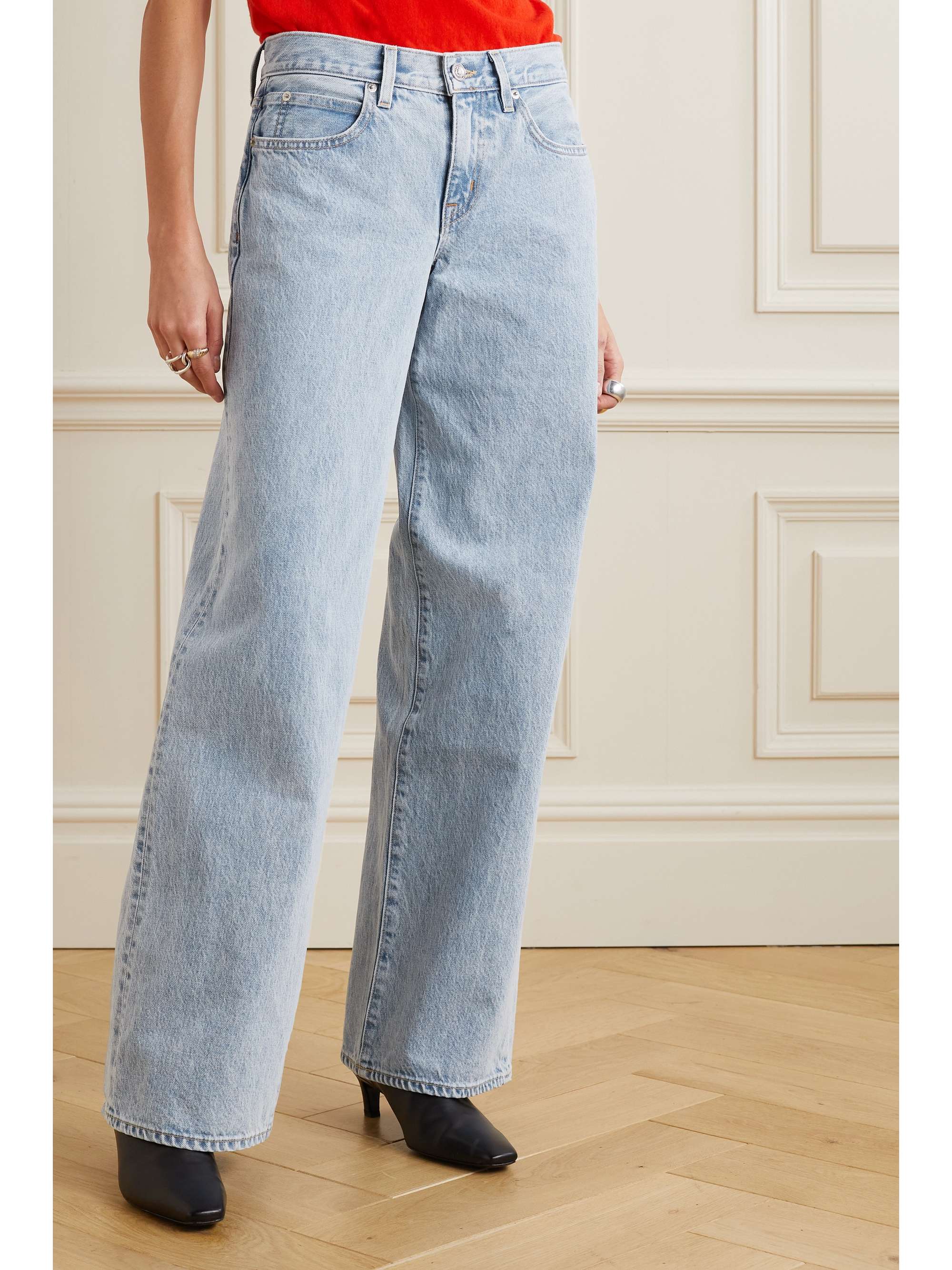 SLVRLAKE + NET SUSTAIN Mica low-rise wide-leg organic jeans | NET-A-PORTER