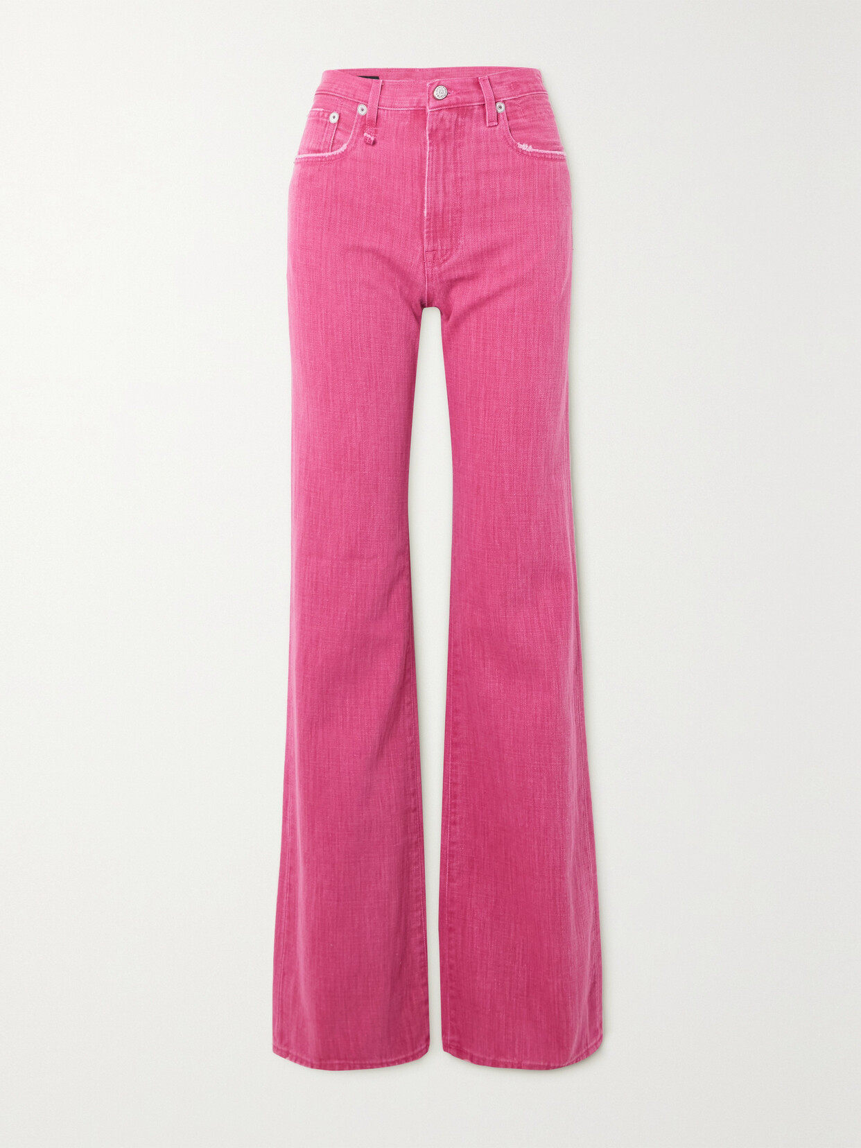 R13 - Jane Distressed High-rise Wide-leg Jeans - Pink
