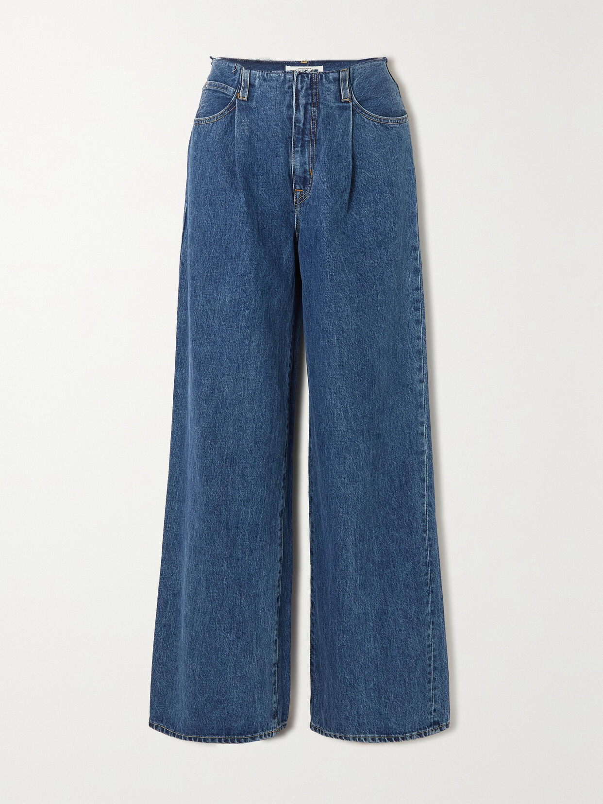 SLVRLAKE - + Net Sustain Taylor Frayed High-rise Wide-leg Organic Jeans - Blue