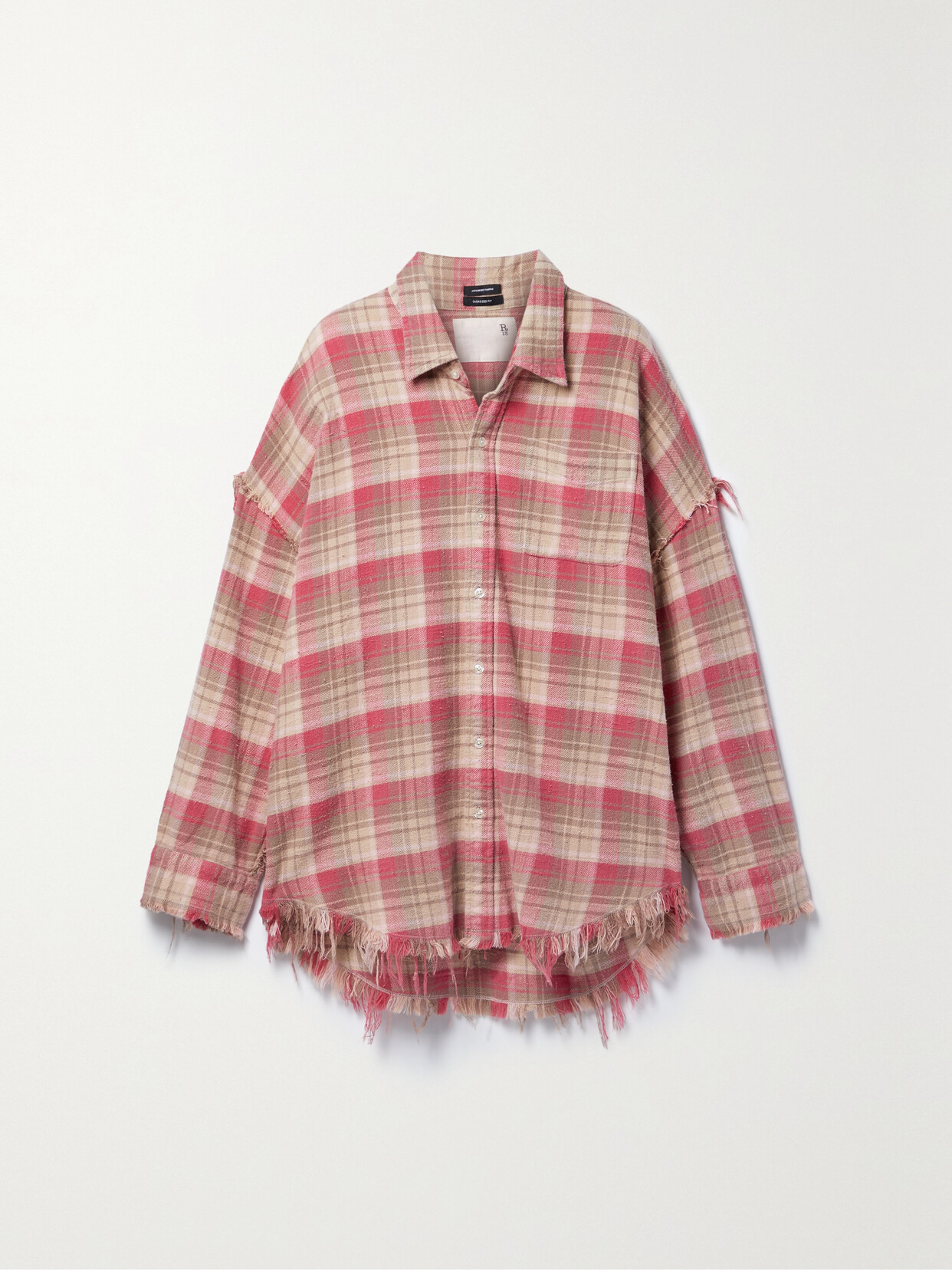 R13 - Frayed Checked Cotton-flannel Shirt - Red