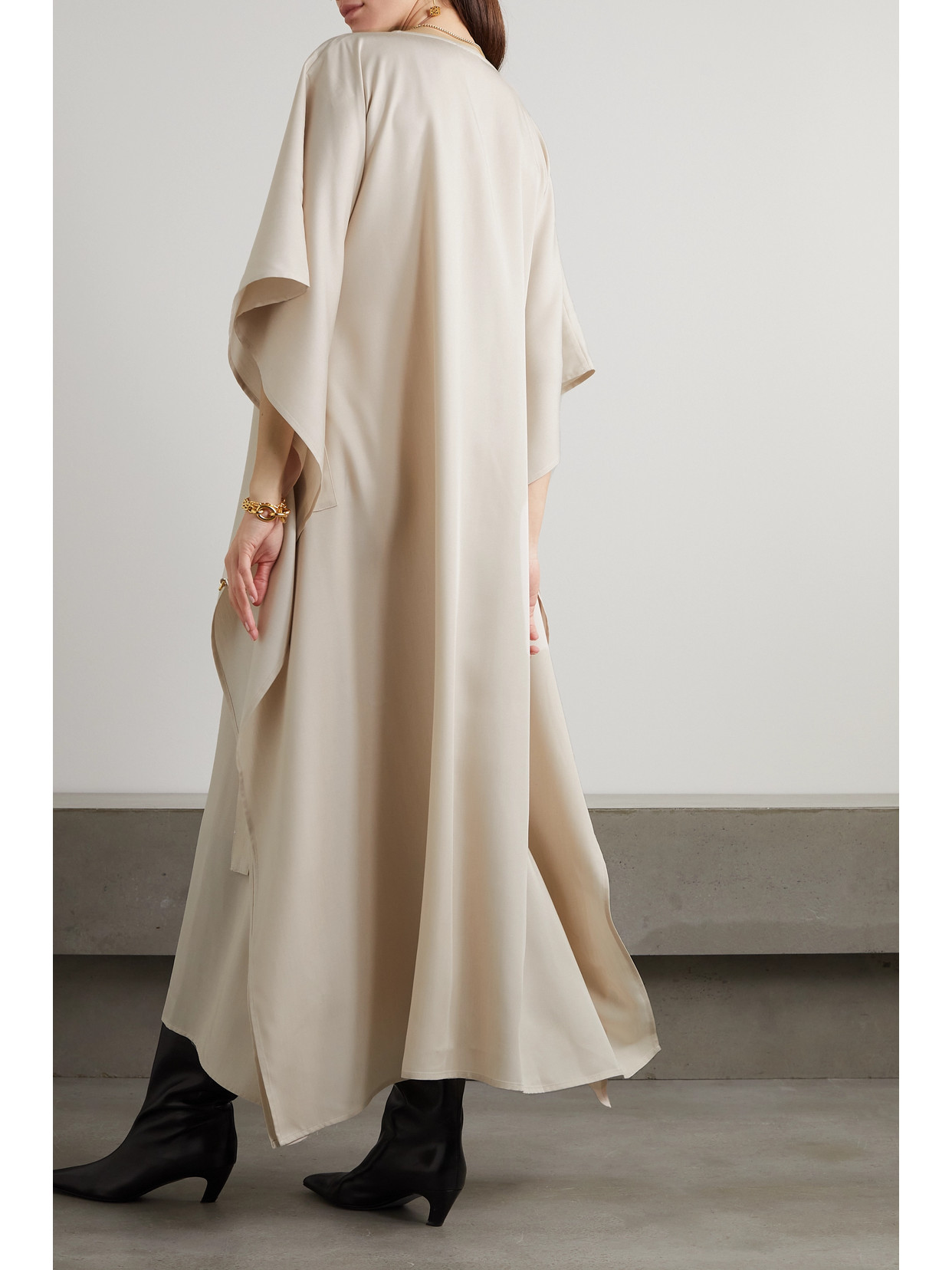 Ninety Percent Akira Belted Tencel Maxi Dress In Neutrals